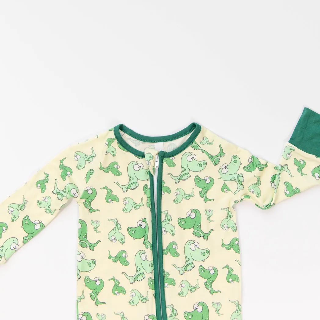 • Toddler Toothed Green Dino • Bamboo Baby Onesie