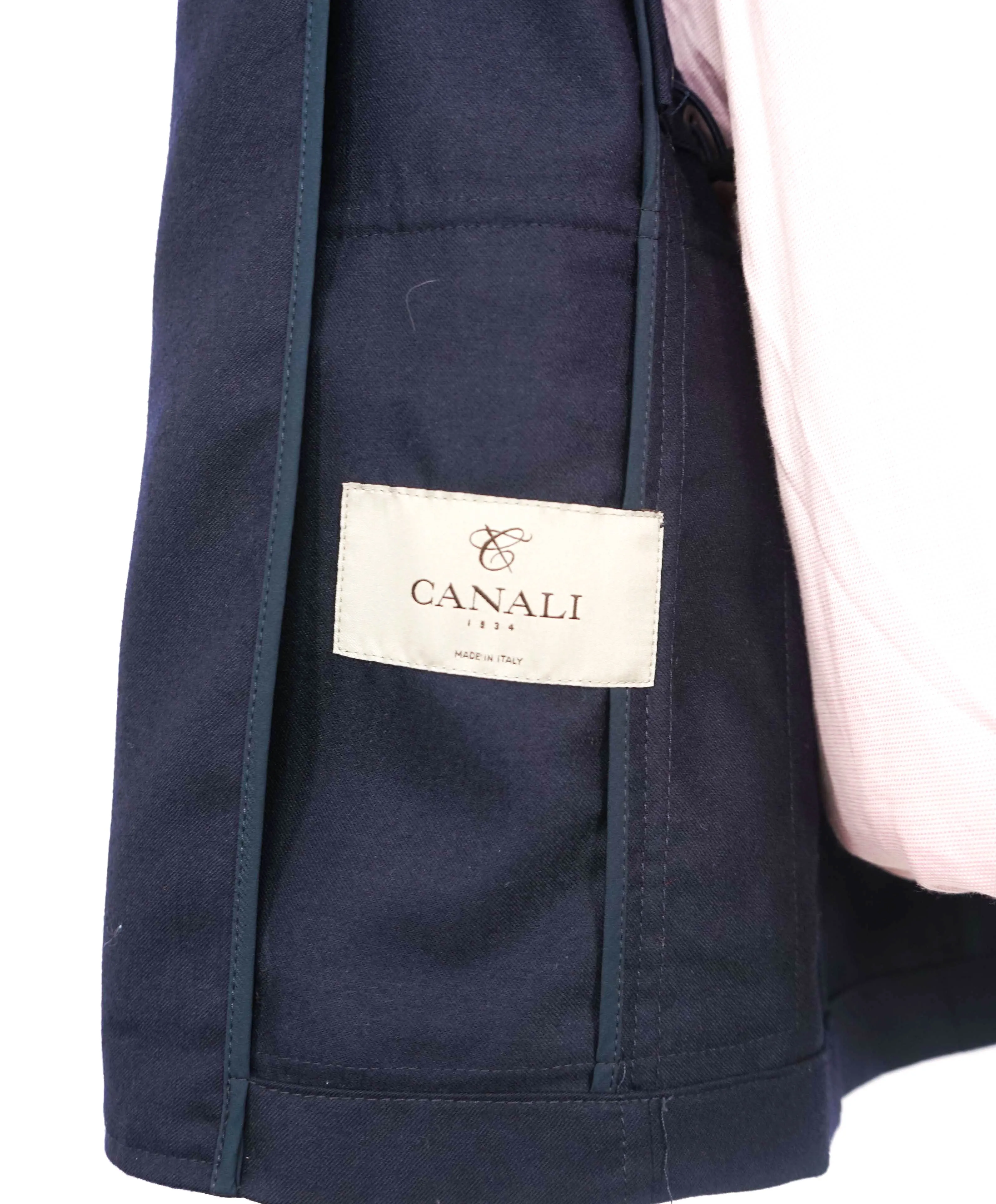 $1,495 CANALI -  Navy Wool COUNTRYSIDE Rain protection Jacket Blazer - 38R US