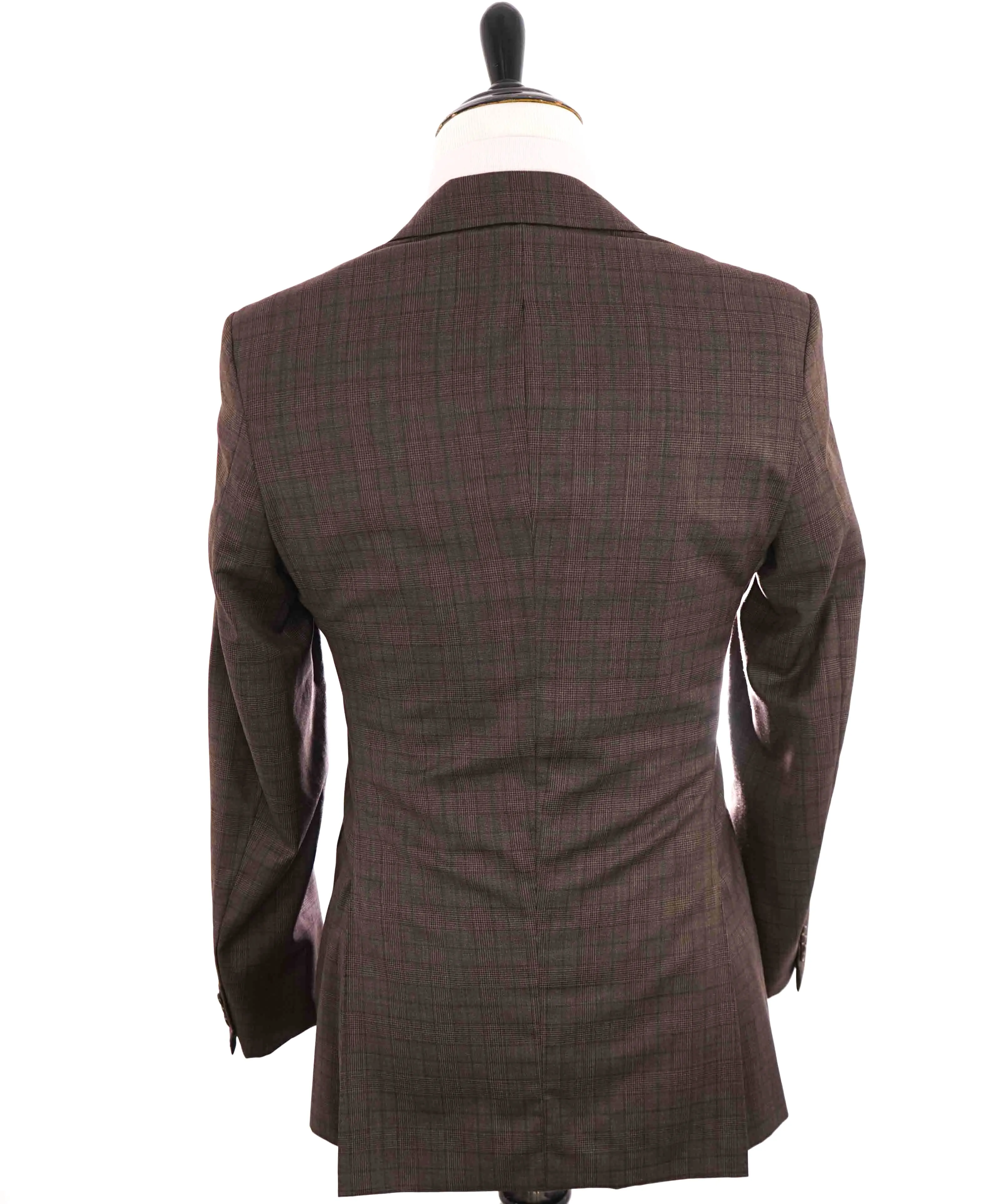 $1,895 CANALI - Brown & Blue Prince of Wales Check Plaid Wool Blazer - 40R