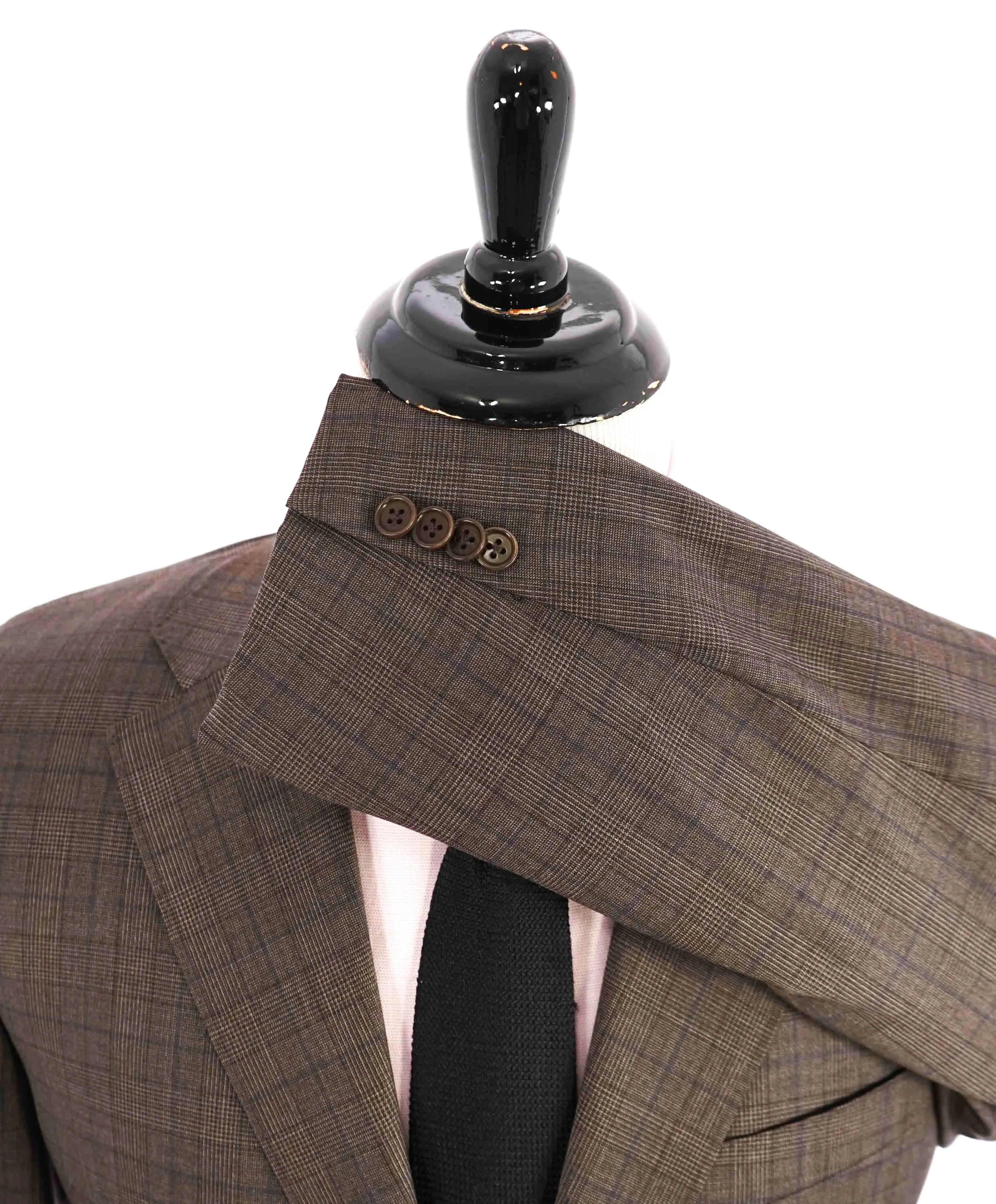 $1,895 CANALI - Brown & Blue Prince of Wales Check Plaid Wool Blazer - 40R