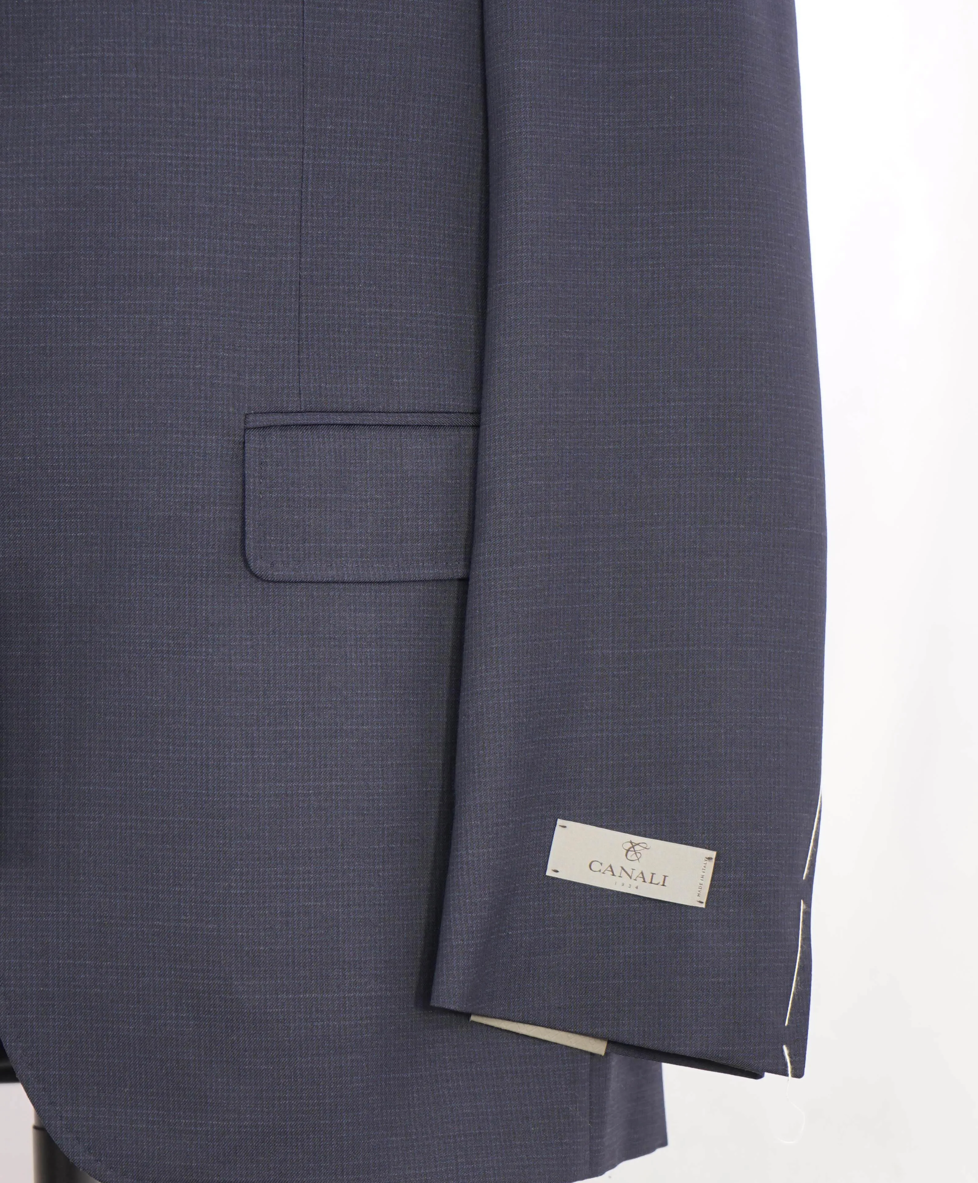 $1,895 CANALI - "KEI" Semi-Lined "IMPECCABILE" Blue Micro Check Wool Blazer - 42R