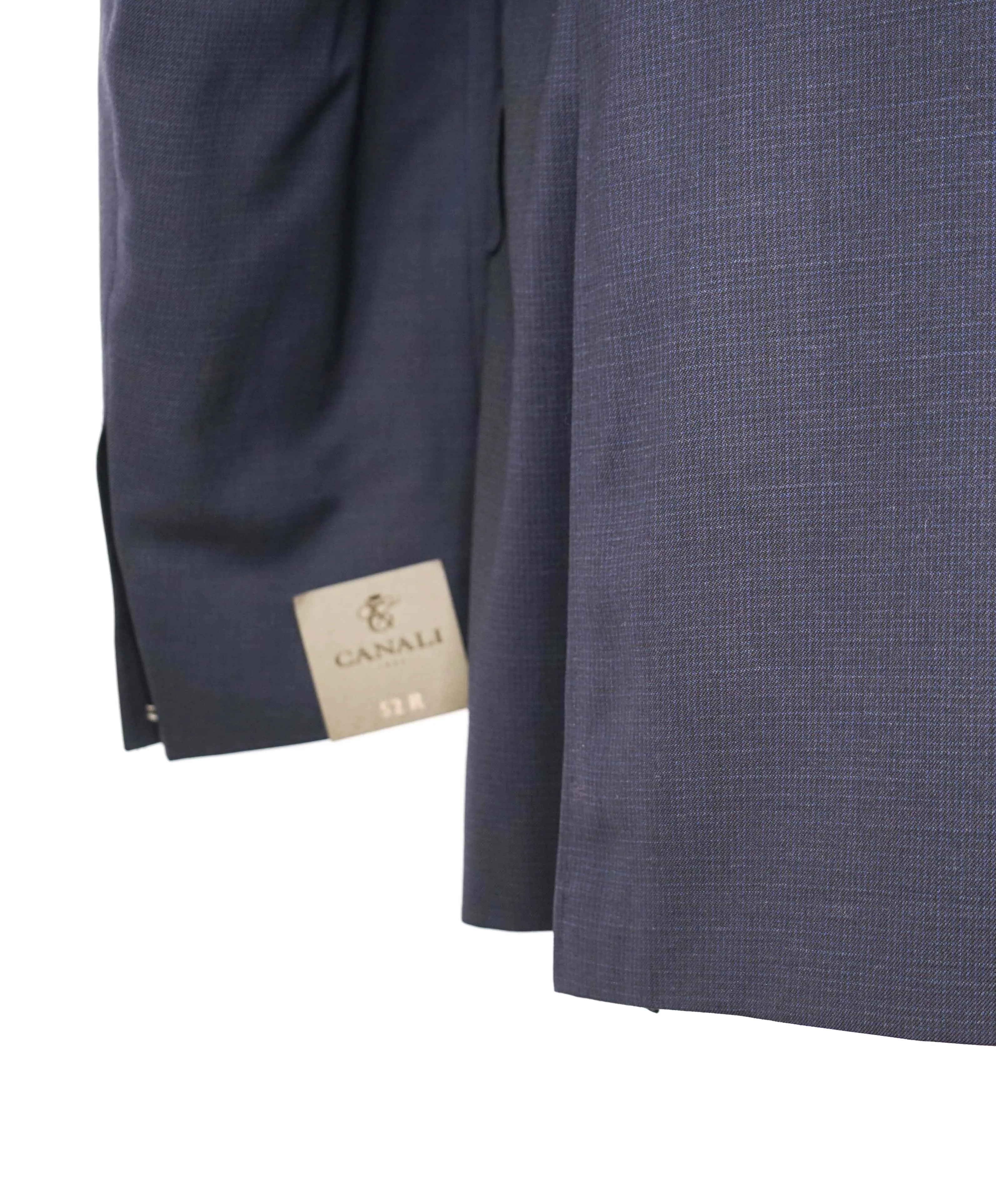 $1,895 CANALI - "KEI" Semi-Lined "IMPECCABILE" Blue Micro Check Wool Blazer - 42R