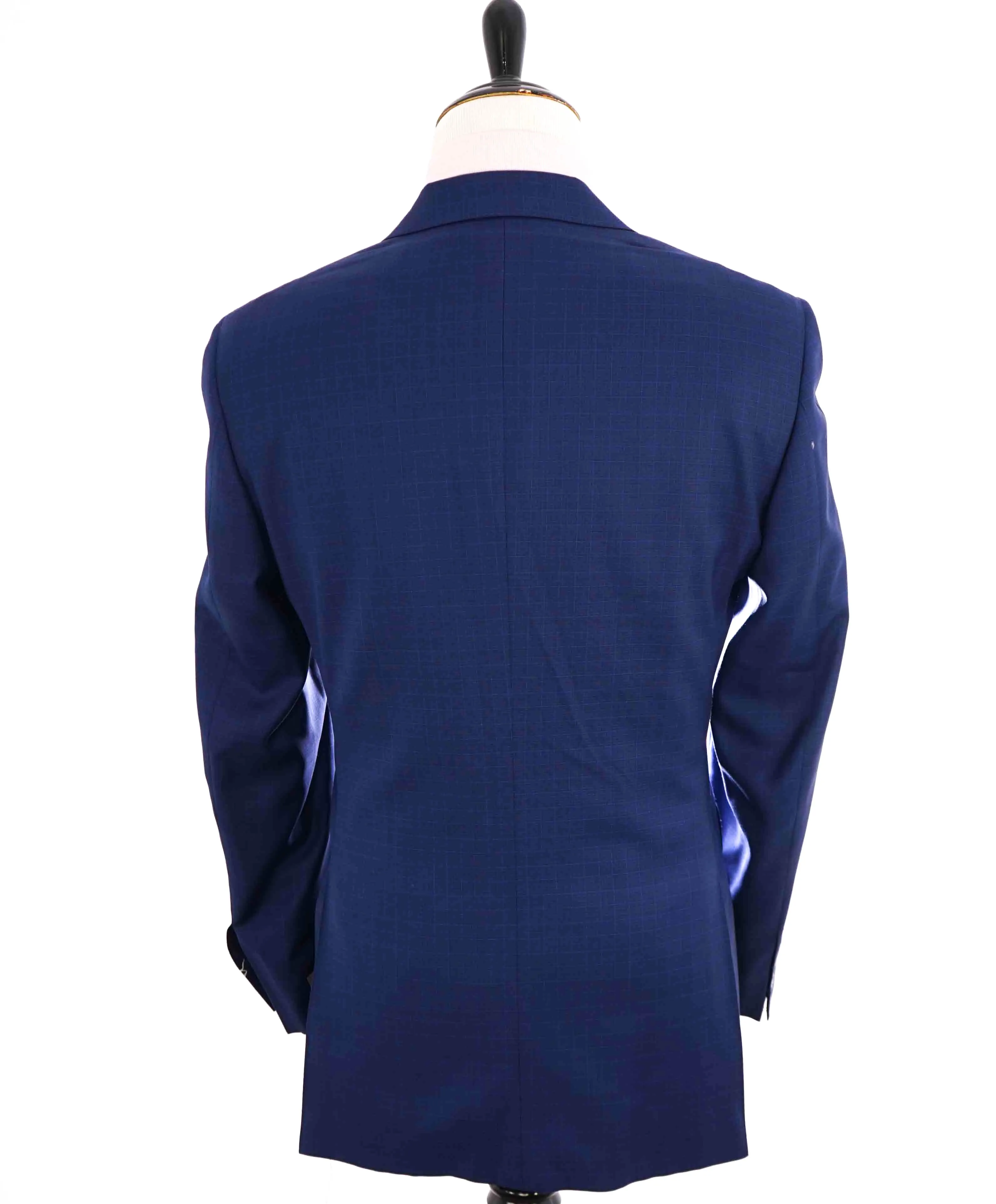 $1,895 CANALI - Royal Blue Abstract Check Textured Blazer - 42R