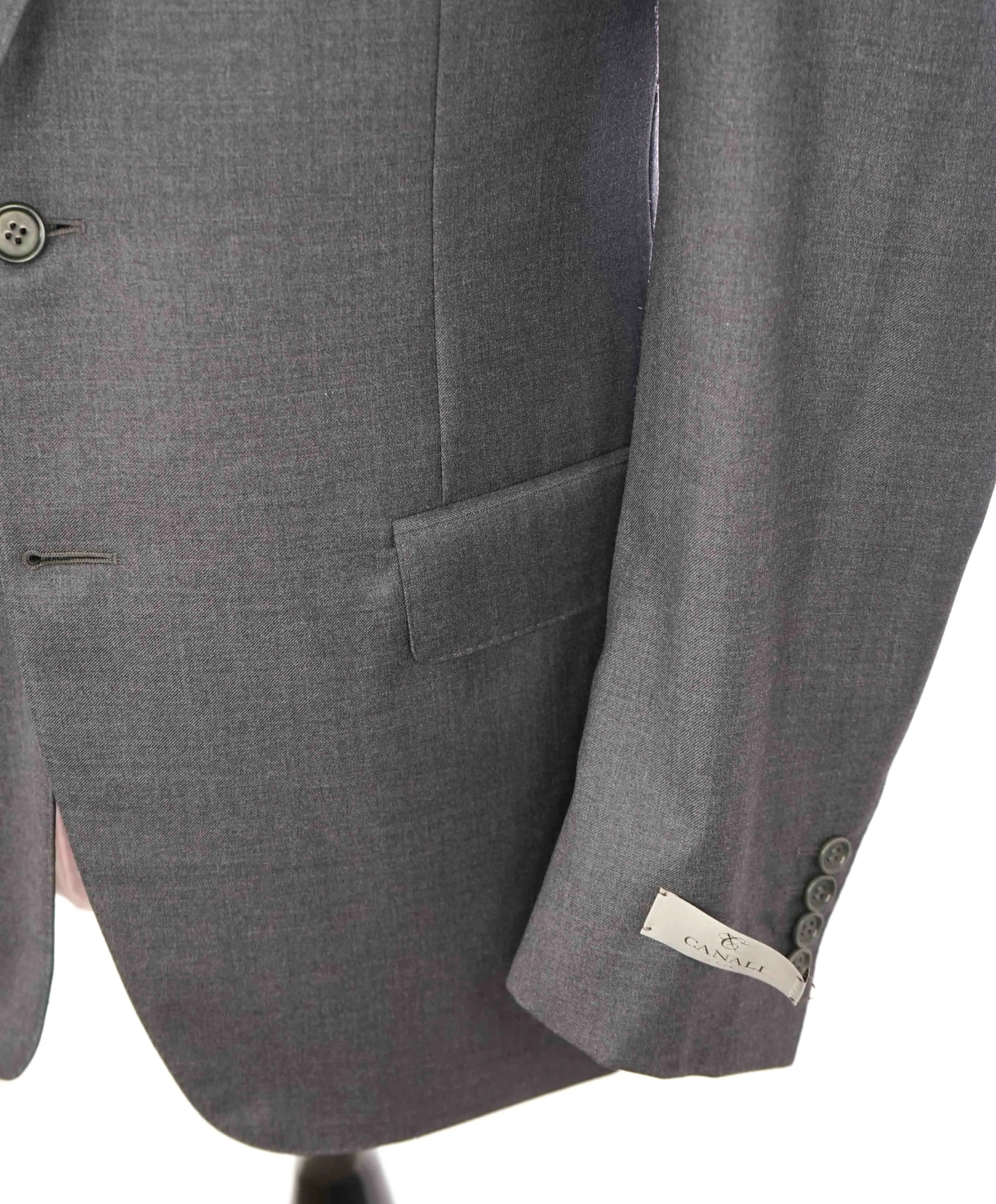 $1,895 CANALI - Solid Gray *Closet Staple* 2-Btn Notch Wool Blazer - 42R