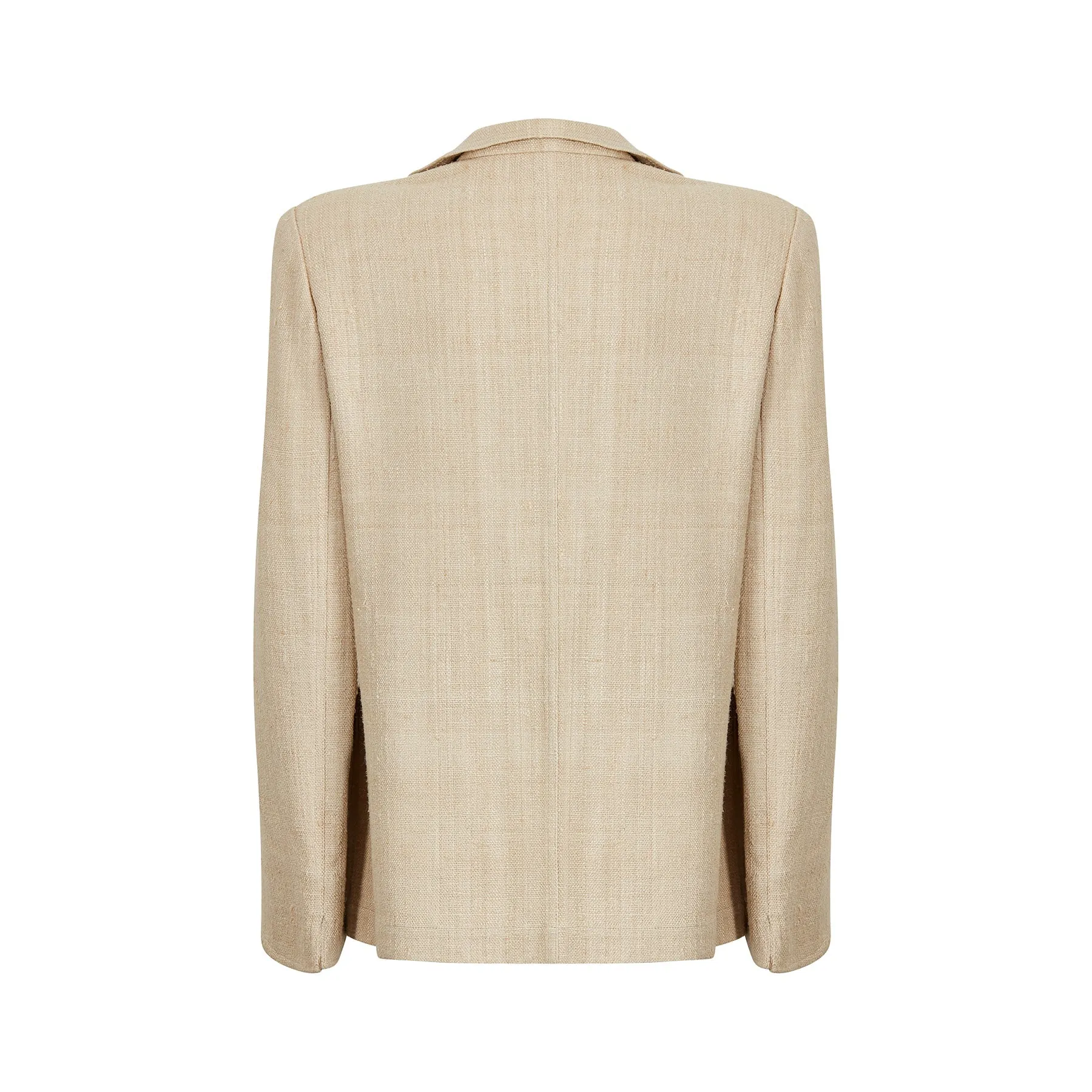 1990s Christian Dior Oatmeal Linen Double Breasted Jacket