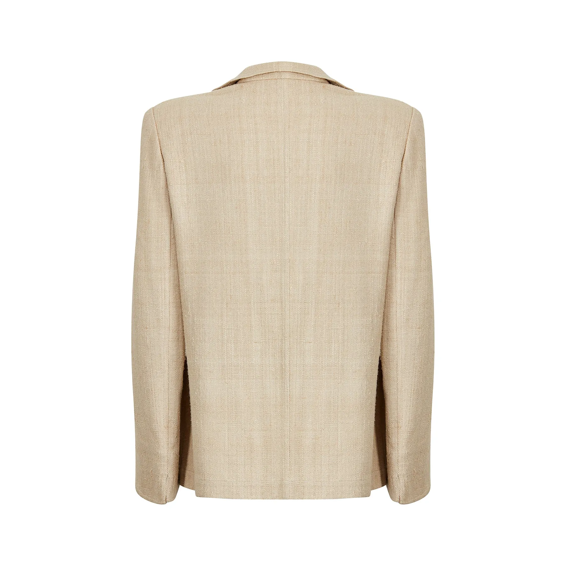 1990s Christian Dior Oatmeal Linen Double Breasted Jacket