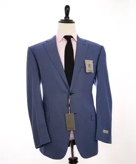 $2,495 CANALI - "EXCLUSIVE Super 160's" Blue Pindot Blazer - 46L