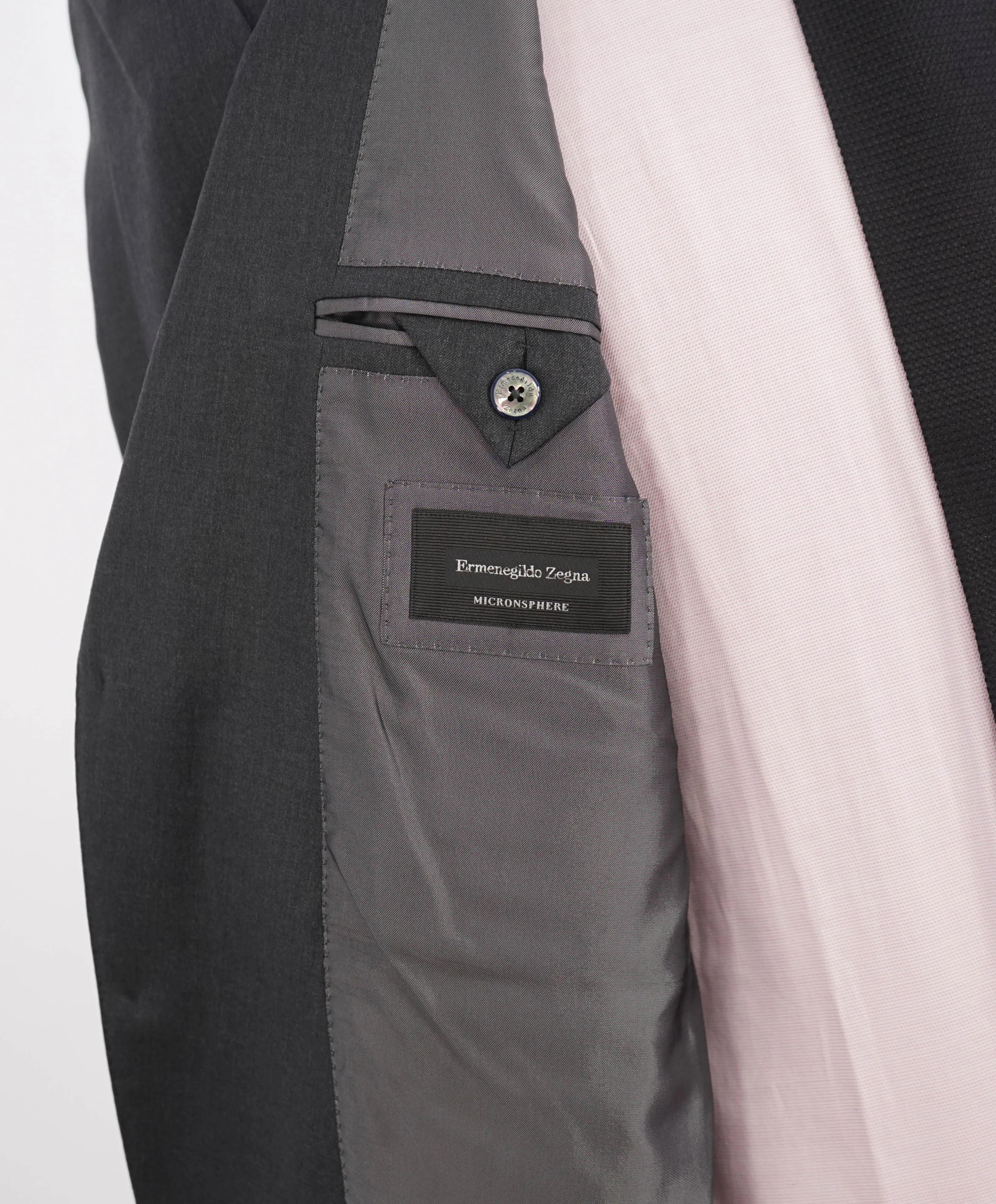 $2,695 ERMENEGILDO ZEGNA -"Micronsphere" GRAY Blazer - 42S