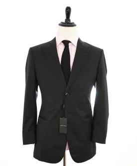 $2,995 GIORGIO ARMANI - Textured Peak Lapel Black Blazer - 40R