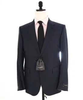 $3,250 ERMENEGILDO ZEGNA -"TROFEO" Navy Blue Birdseye Blazer - 40S