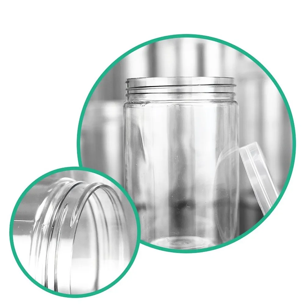 400mL/83mm Neck Straight Sided Plastic Jar With Metal Lid