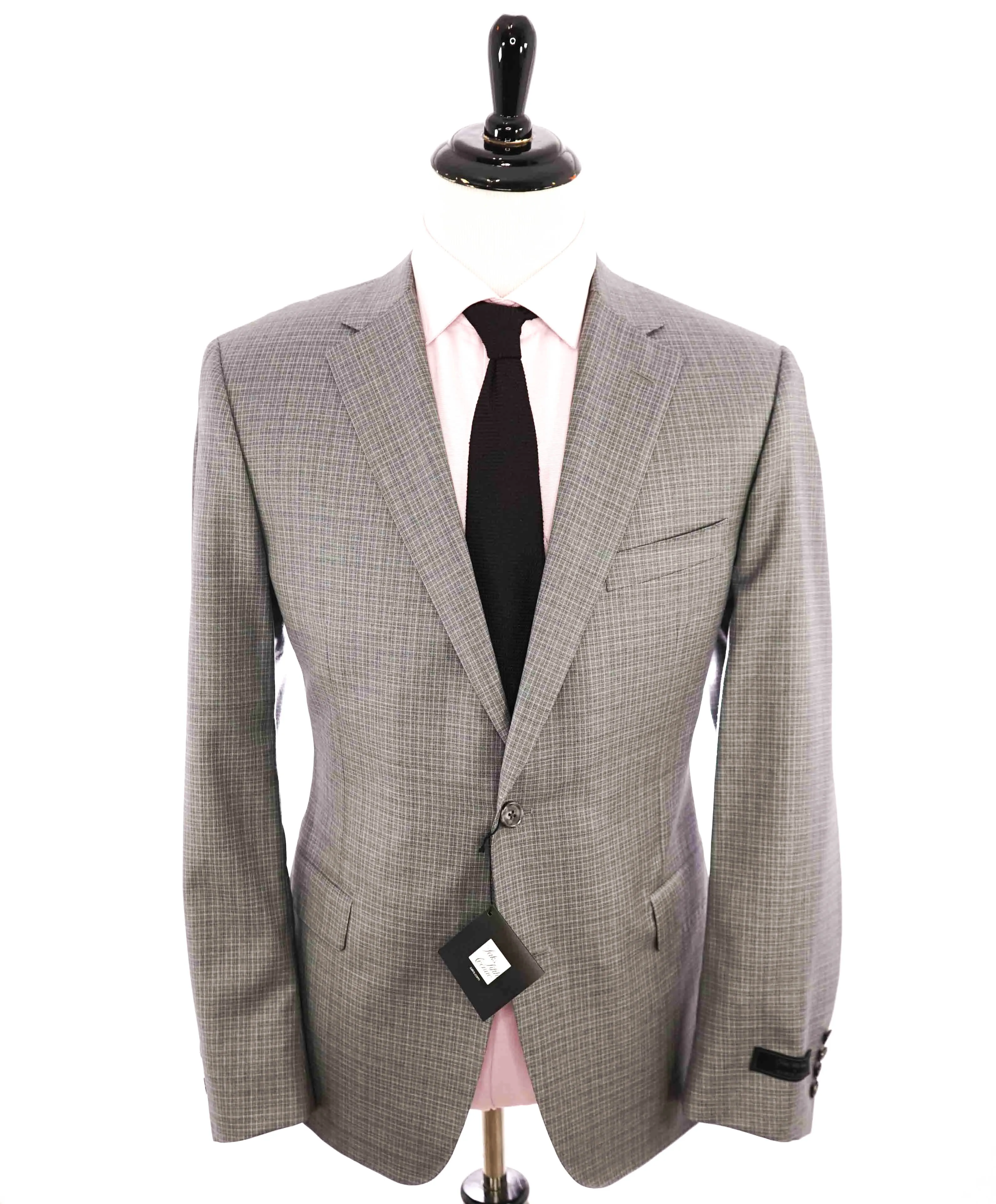 $995 SAMUELSOHN - Gray Check Notch Lapel Premium Grade Blazer - 44R