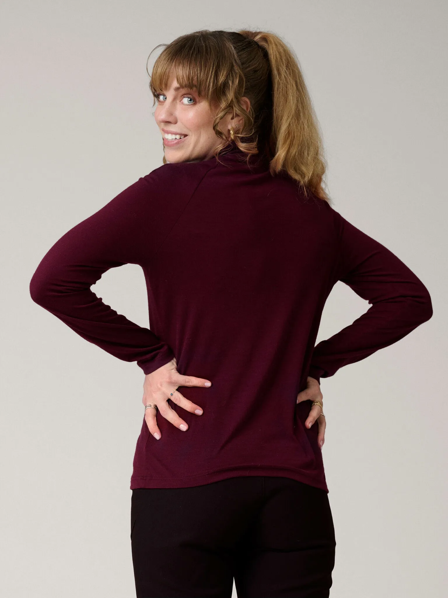 Aleksandra Merino Long Sleeve Burgundy