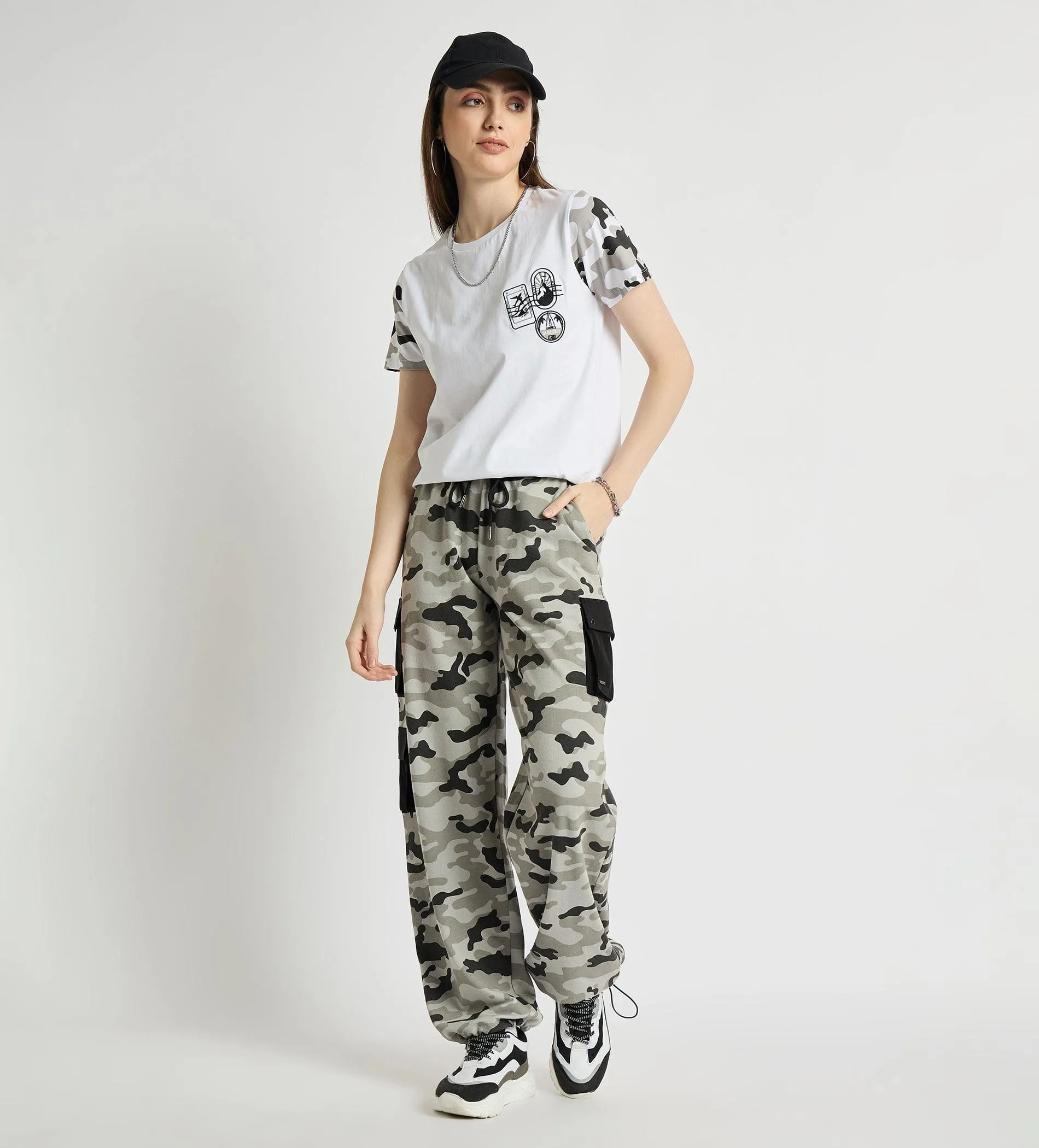 All Weather Camo Print Cotton Cargo Pants