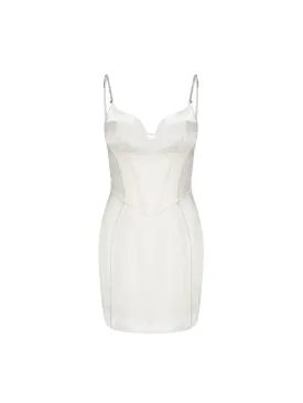 Anastasia Diamond Slip Dress (White) (Final Sale)