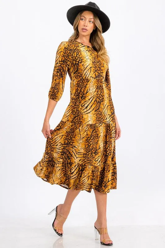 Animal Print Blossoms Dress