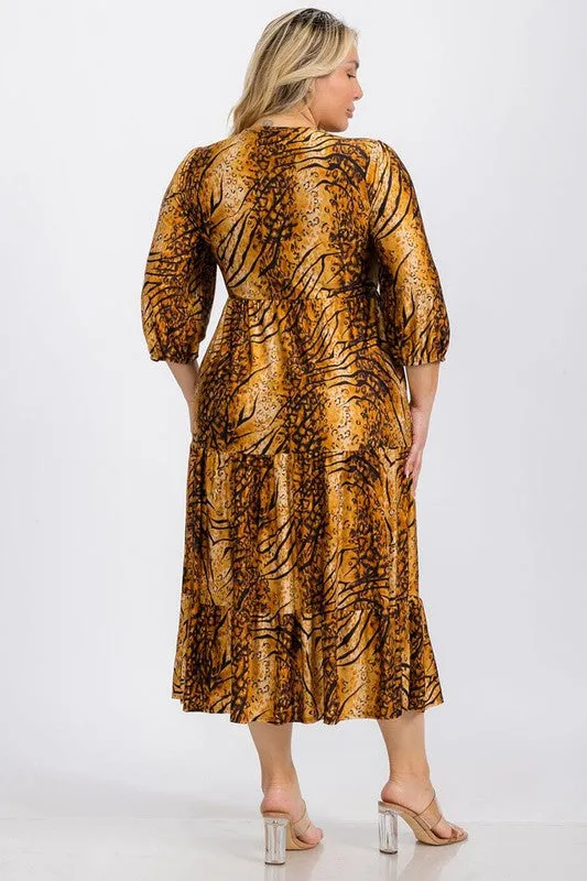 Animal Print Blossoms Dress