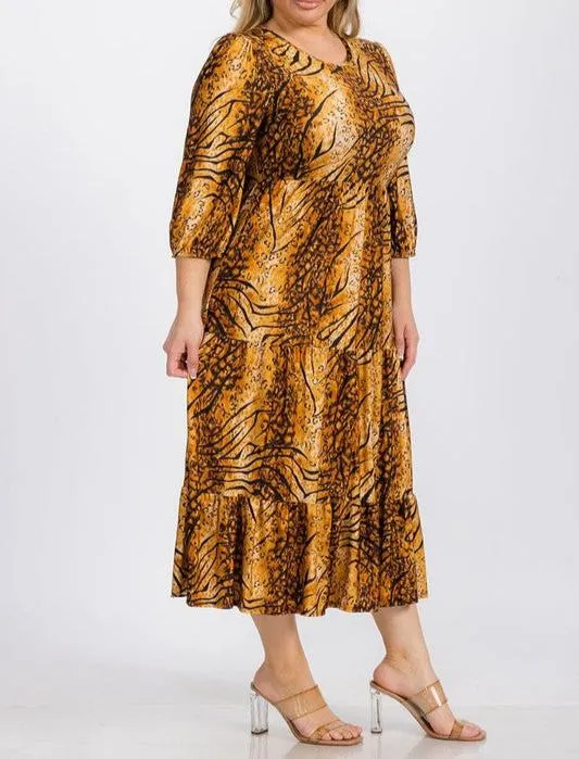 Animal Print Blossoms Dress