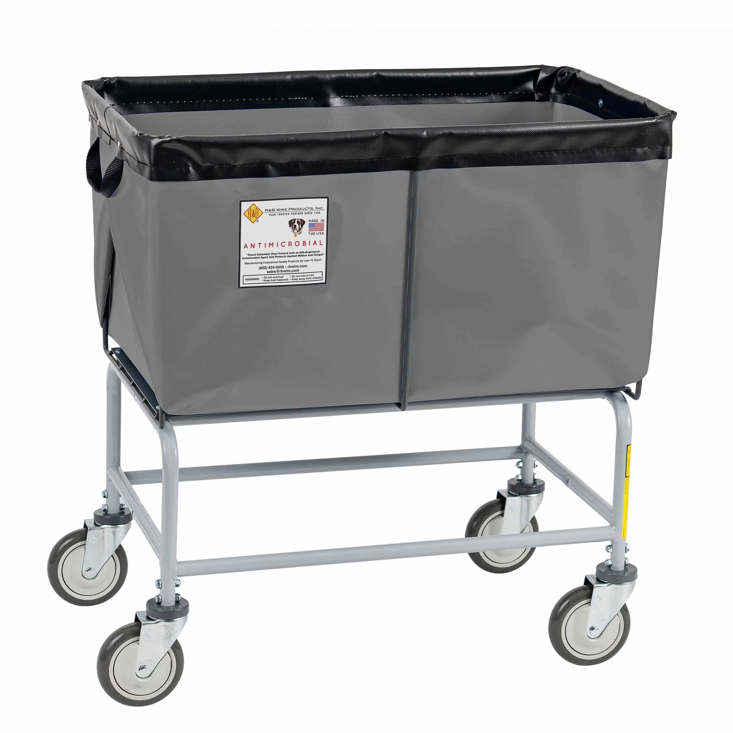 Antimicrobial Elevated Vinyl Basket Truck - 4 Bushel