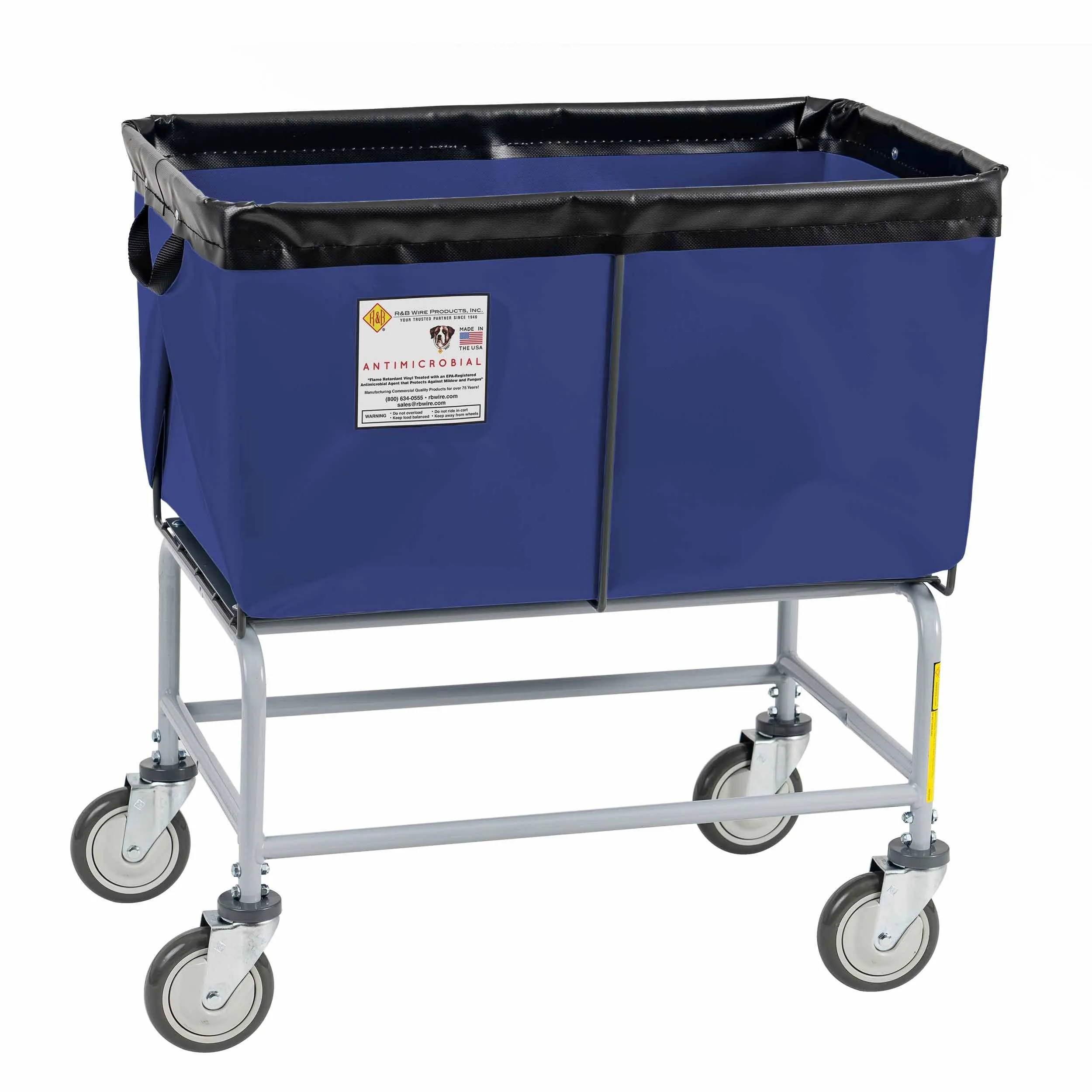 Antimicrobial Elevated Vinyl Basket Truck - 4 Bushel