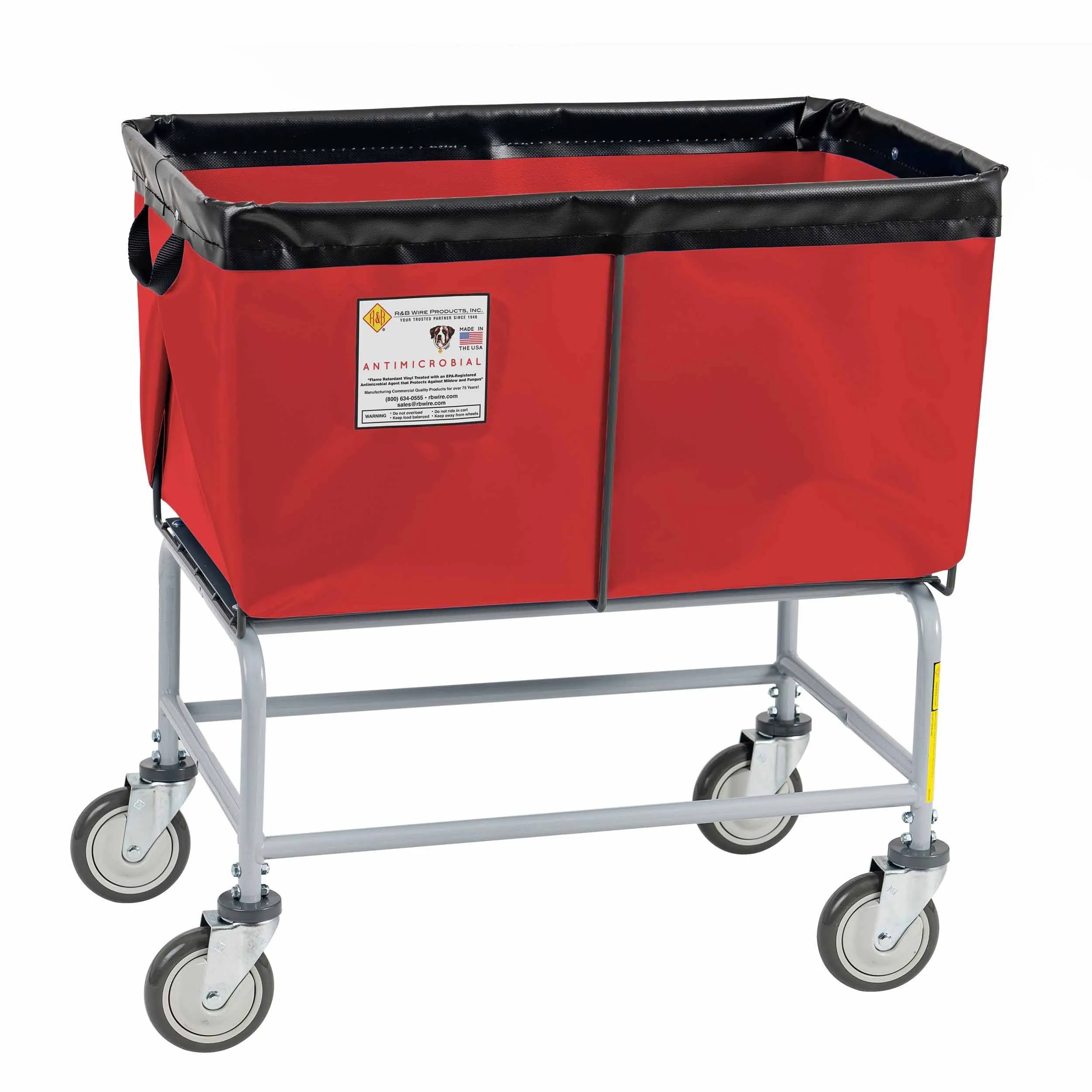 Antimicrobial Elevated Vinyl Basket Truck - 4 Bushel