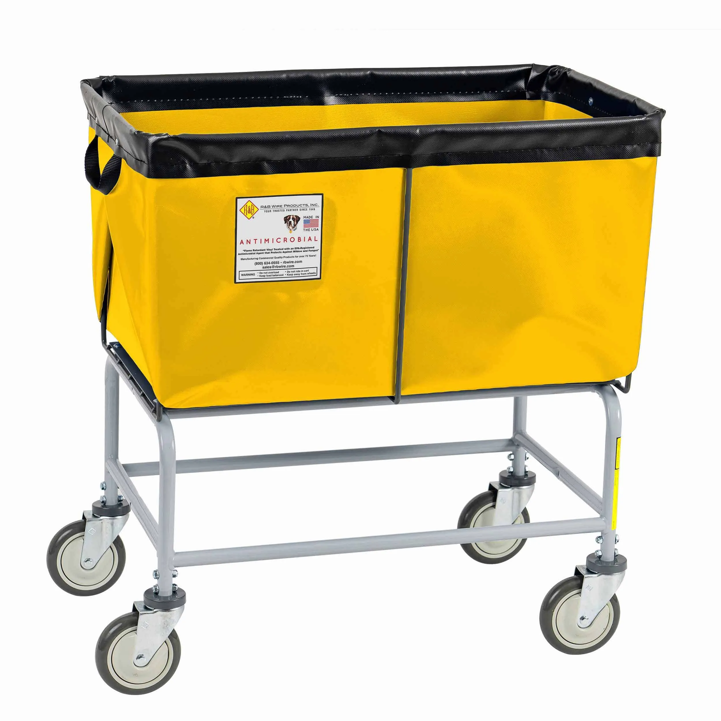 Antimicrobial Elevated Vinyl Basket Truck - 4 Bushel