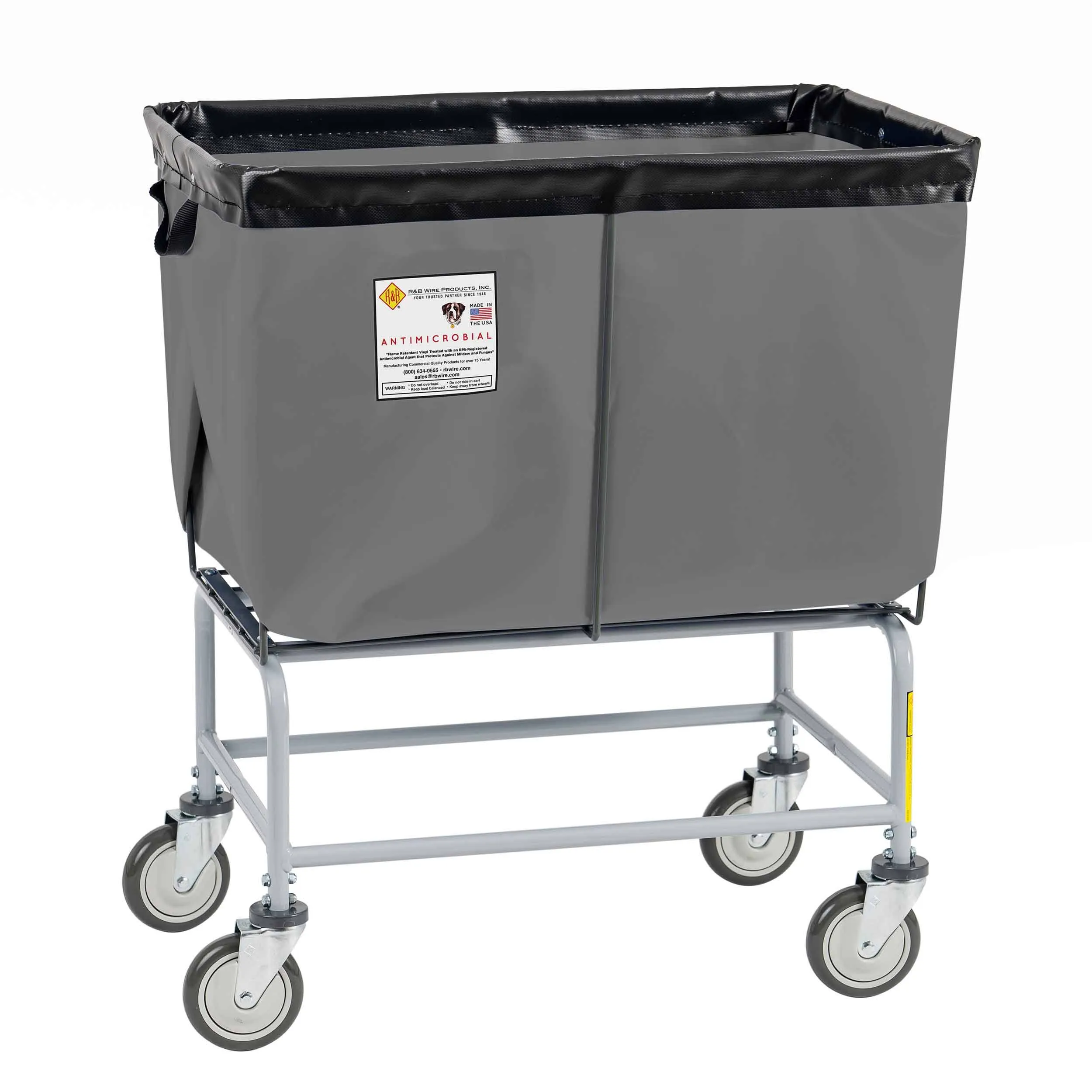 Antimicrobial Elevated Vinyl Basket Truck - 6 Bushel