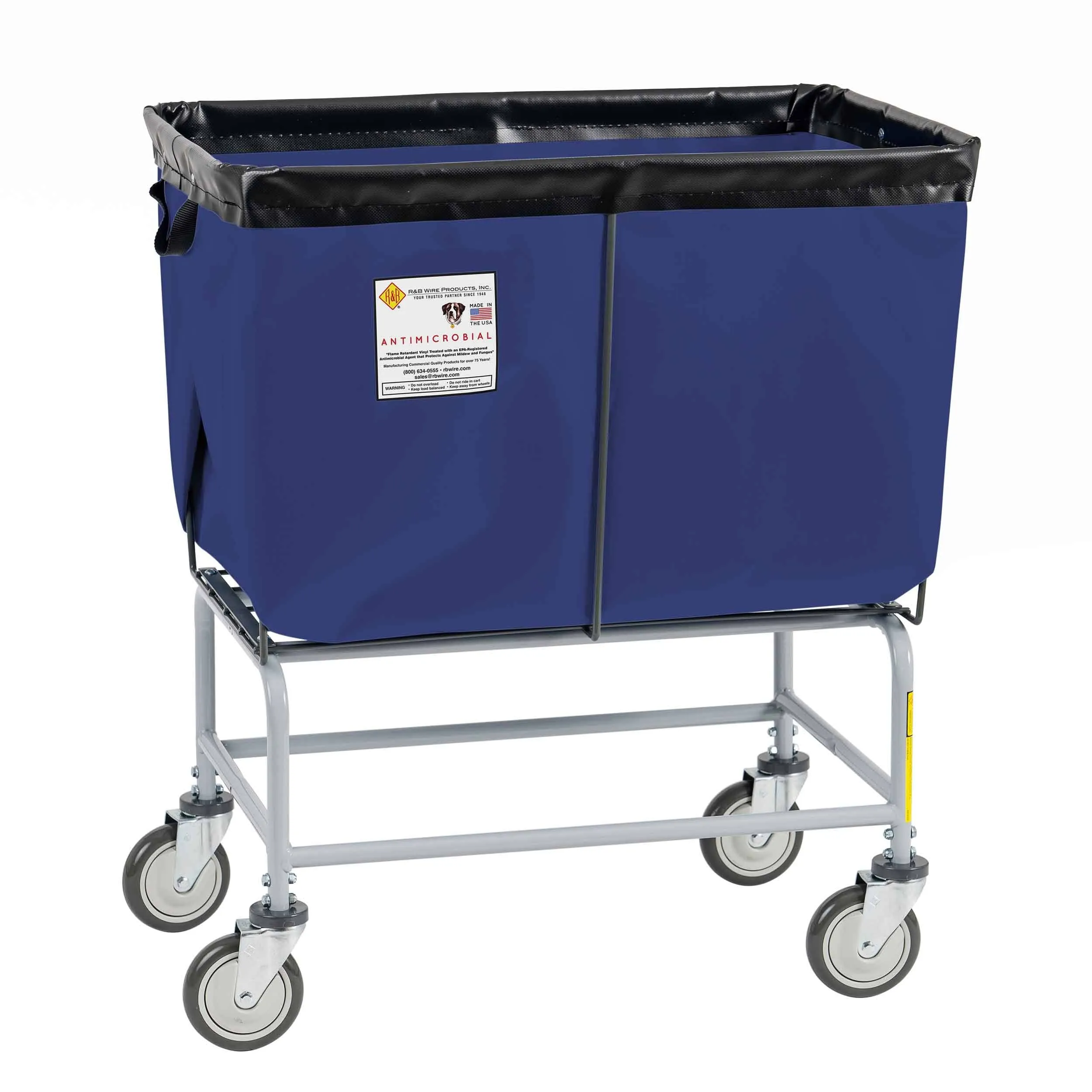 Antimicrobial Elevated Vinyl Basket Truck - 6 Bushel