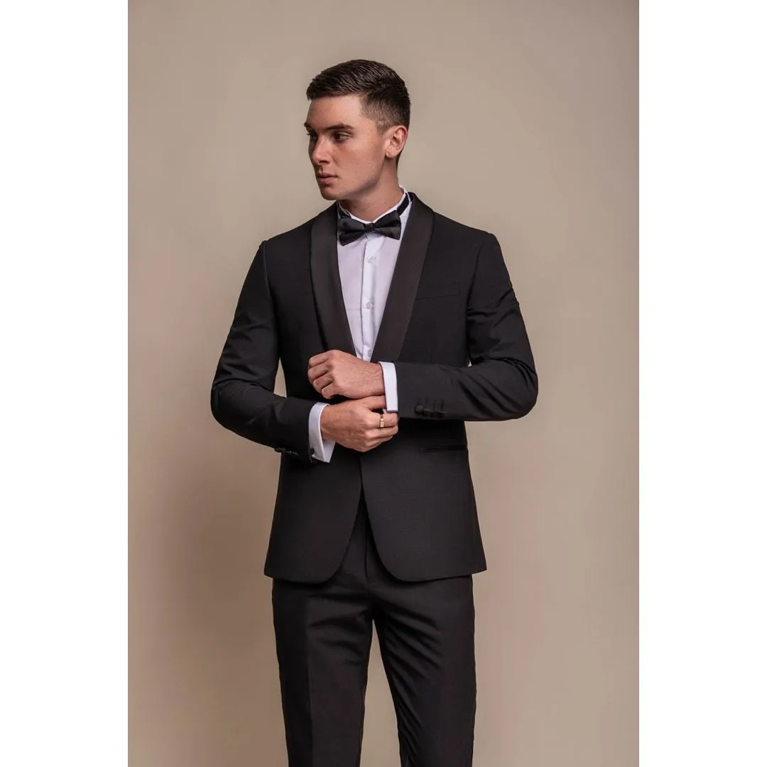 Aspen - Men's Black Tuxedo 2 Piece Wedding Suit