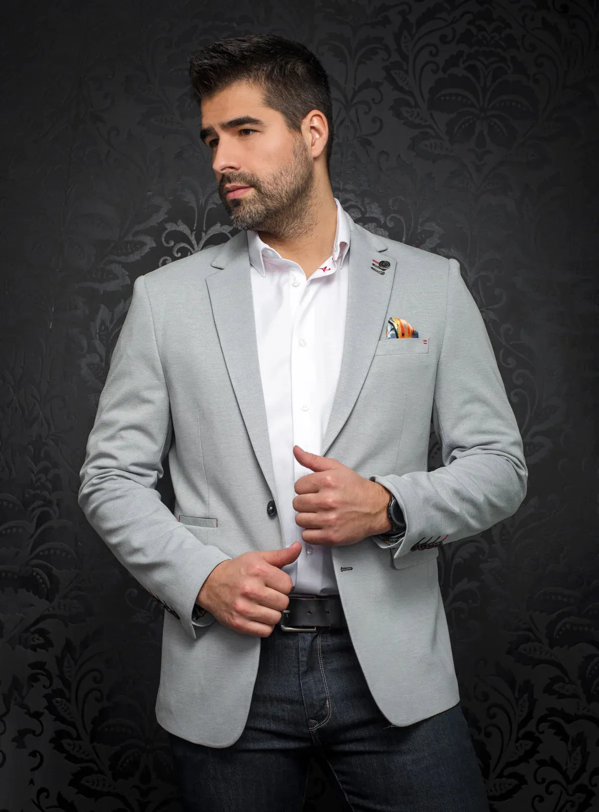 Au Noir Men's Ryan Sports Coat Blazer in Silver