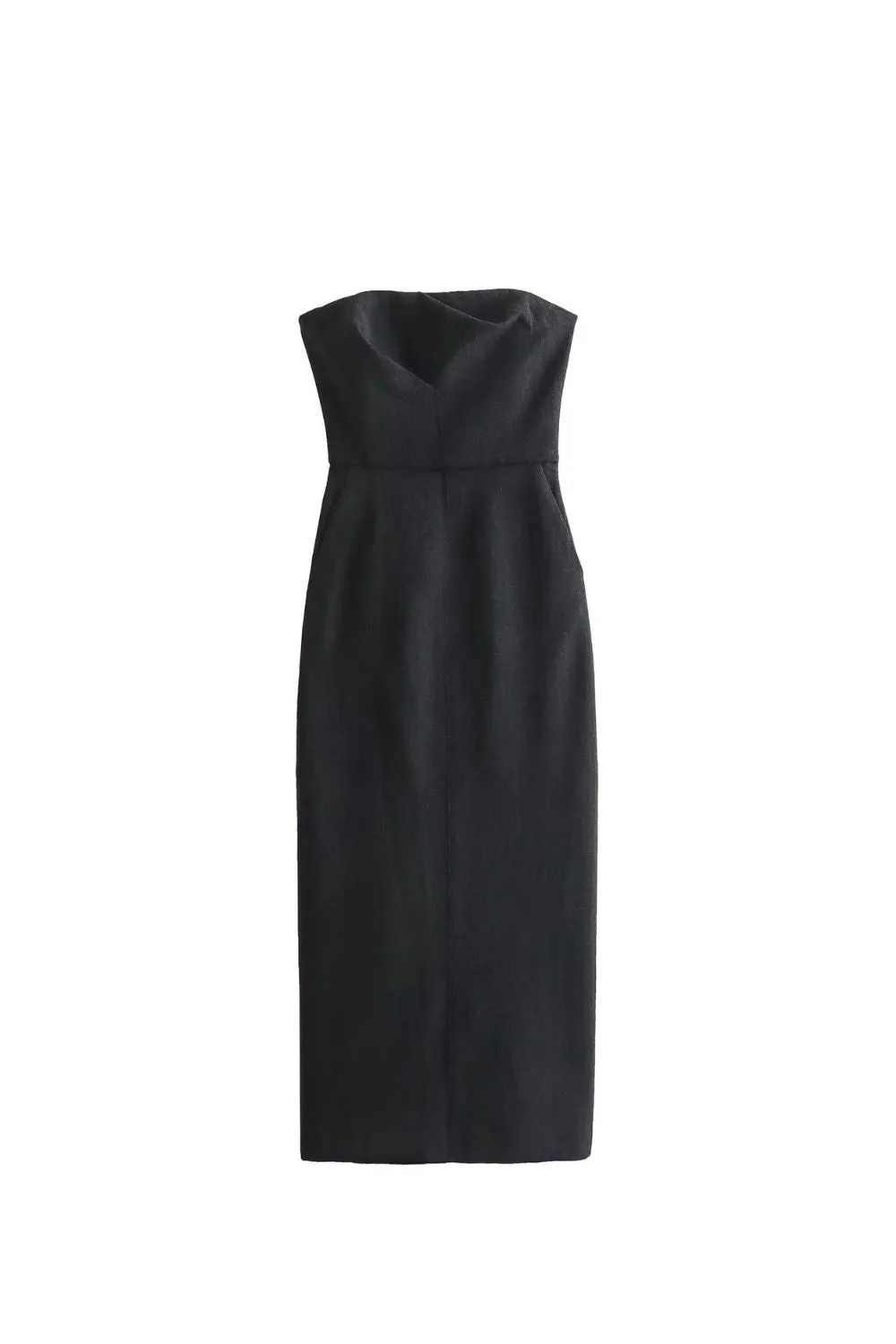 'Aurora'  Black Wrap Tube Dress