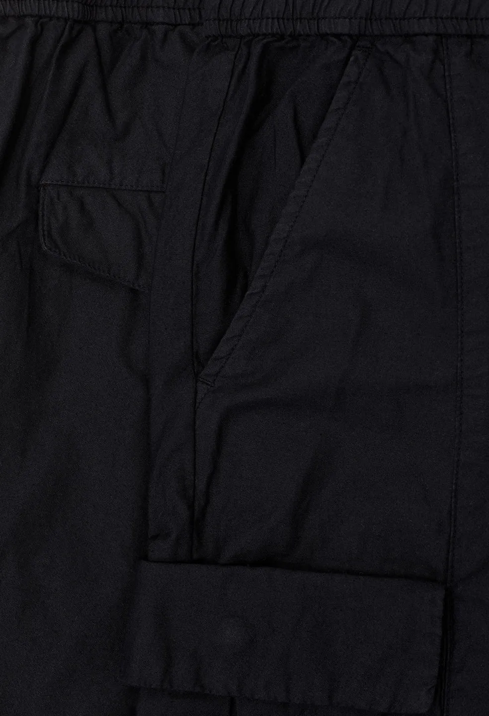 Back Sateen Cargo Pants / Black