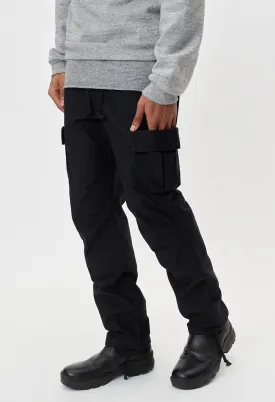 Back Sateen Cargo Pants / Black