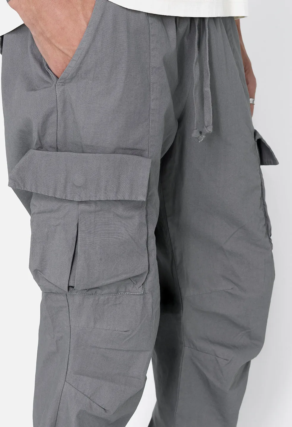 Back Sateen Cargo Pants / Charcoal