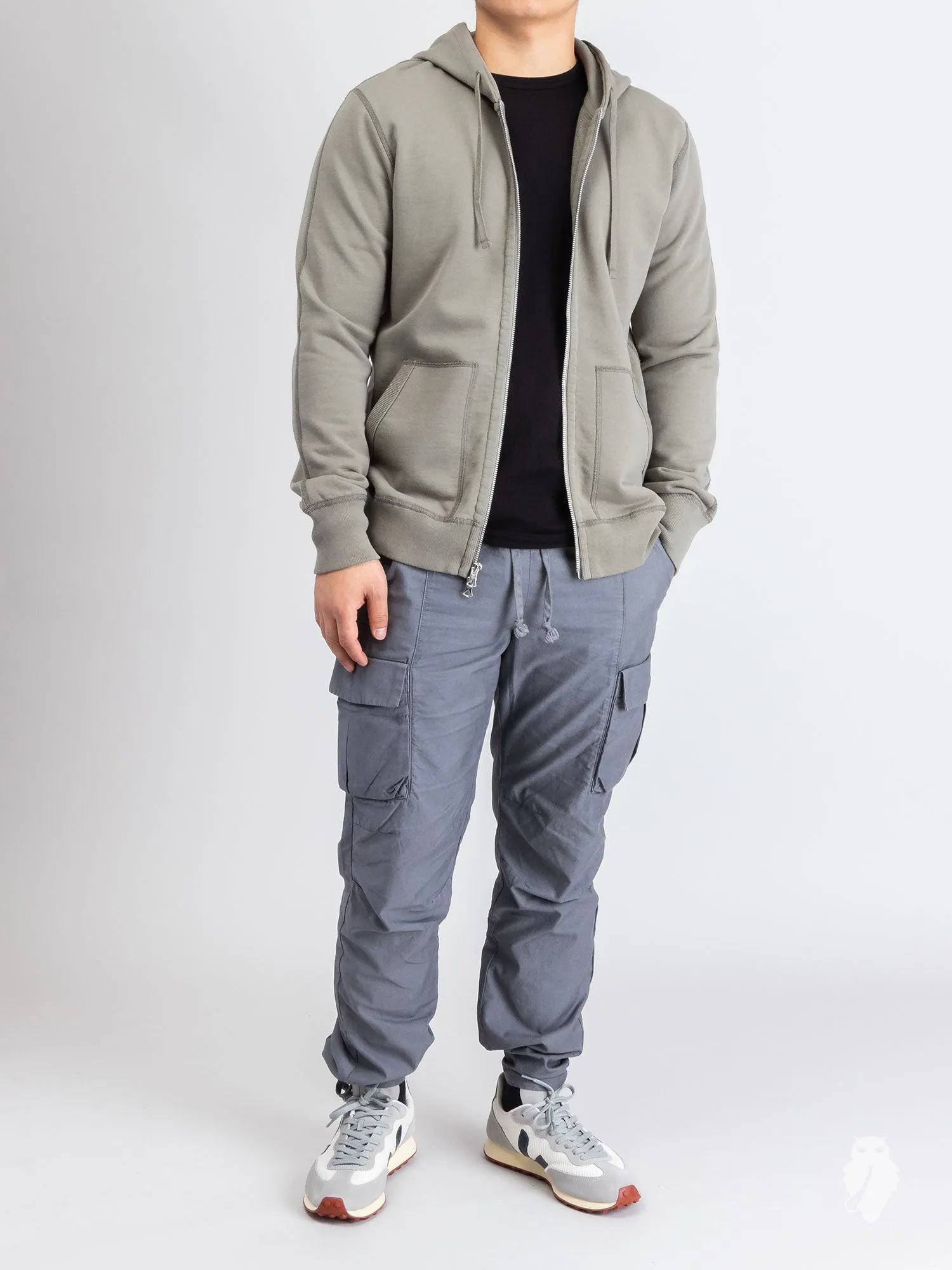 Back Sateen Cargo Pants in Charcoal