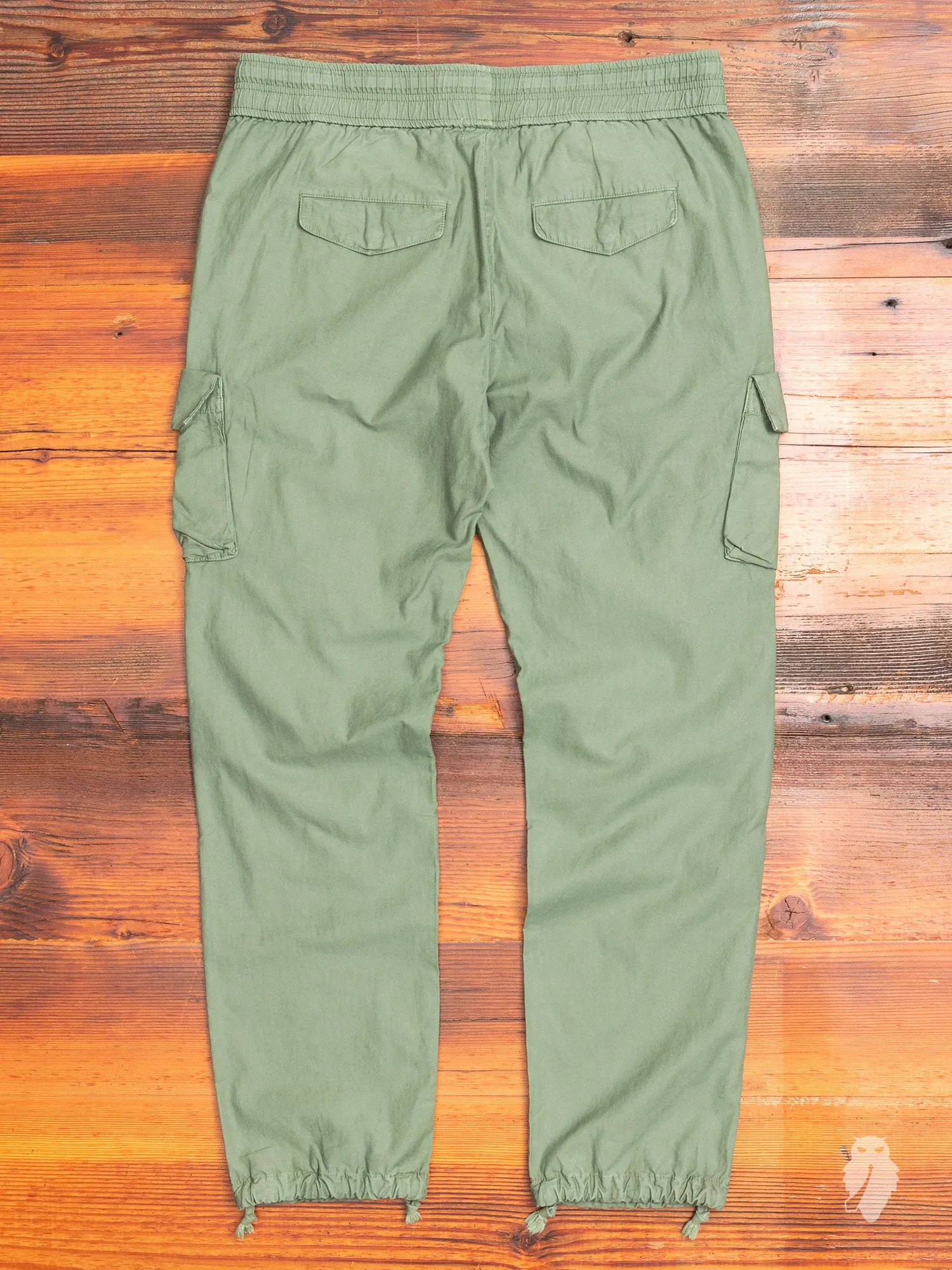 Back Sateen Cargo Pants in Olive