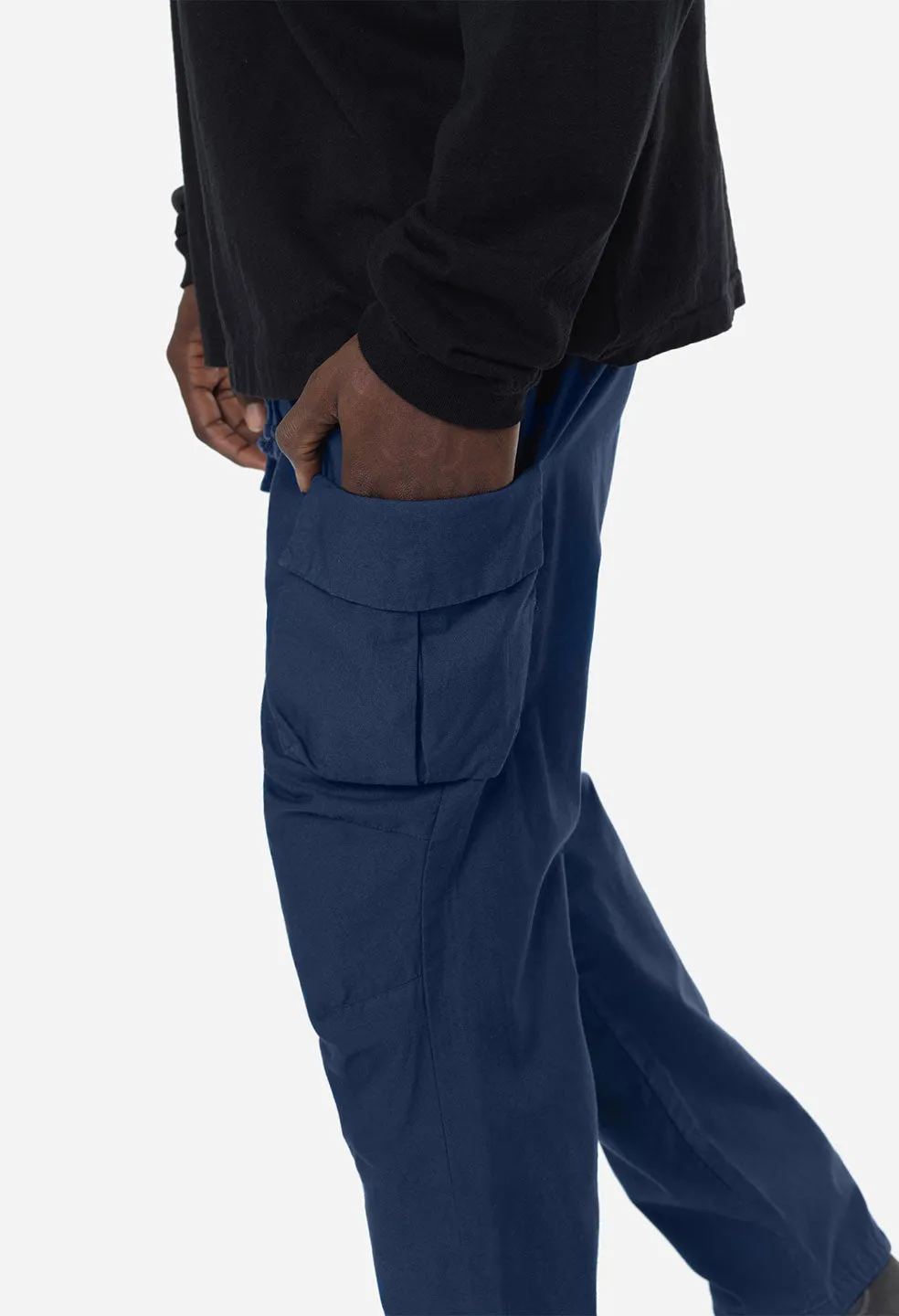 Back Sateen Cargo Pants / Navy