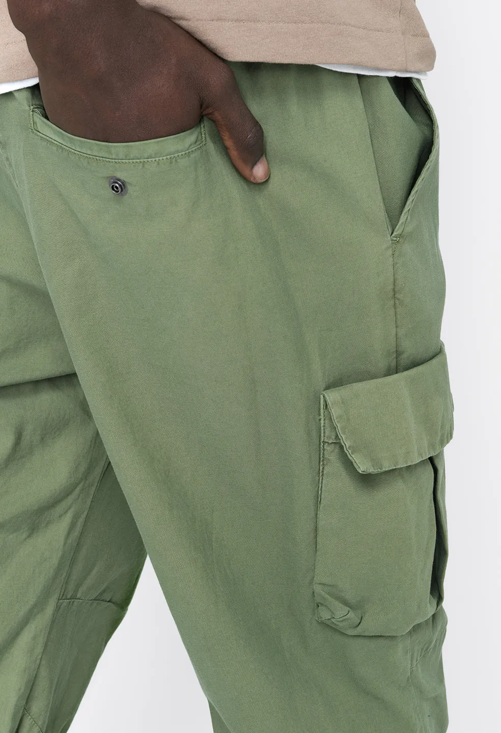 Back Sateen Cargo Pants / Olive