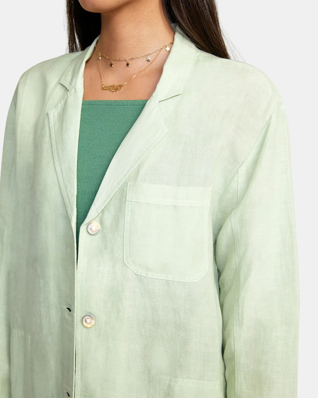 Balmy Oversized Blazer - Light Green