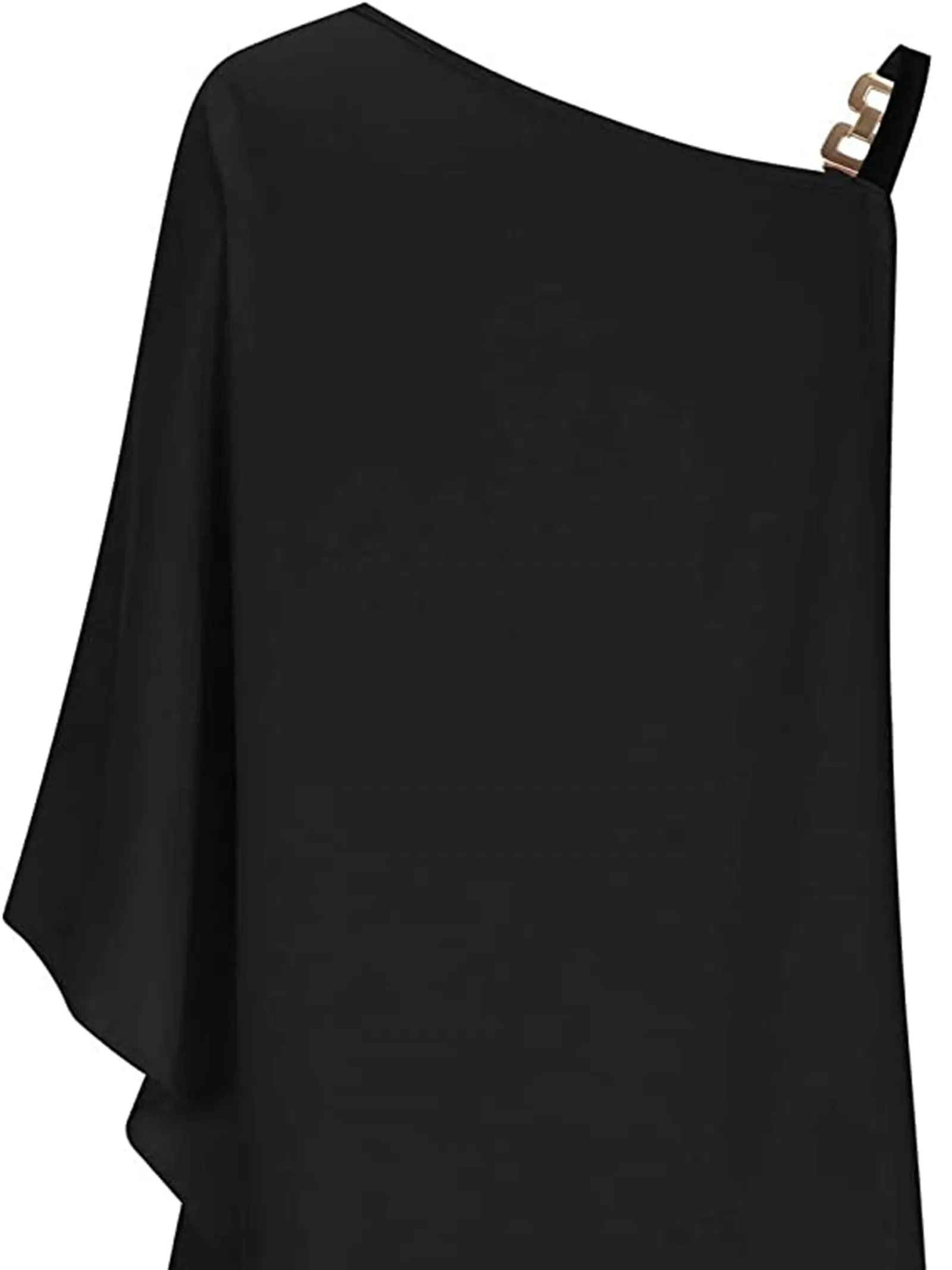 Batwing Sleeve Cold Shoulder Solid Evening Party Dress