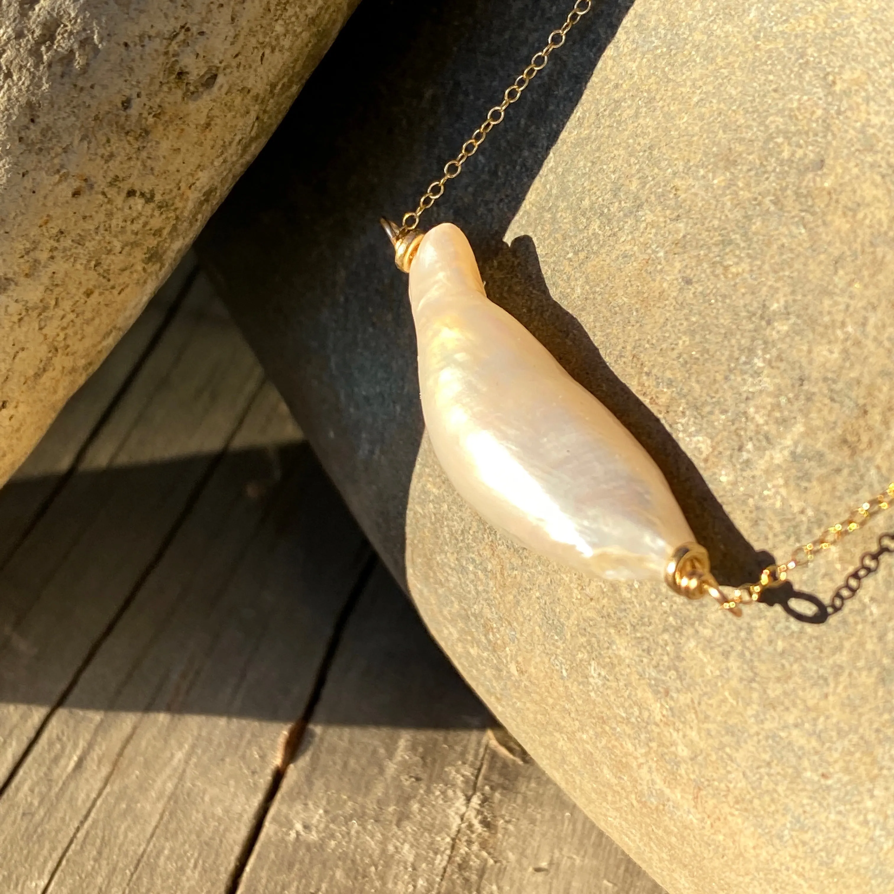 Biwa Pearl Layering Necklace