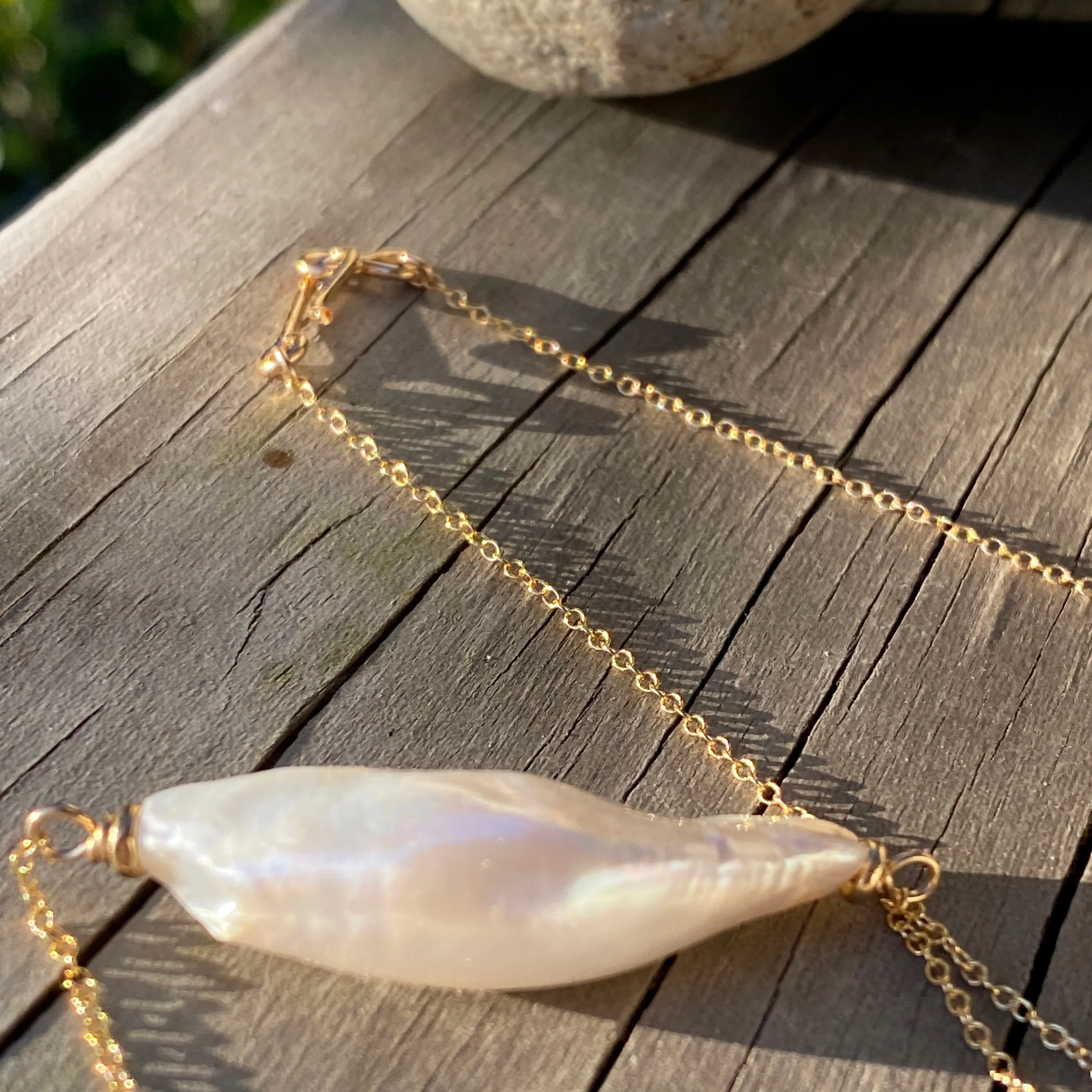 Biwa Pearl Layering Necklace