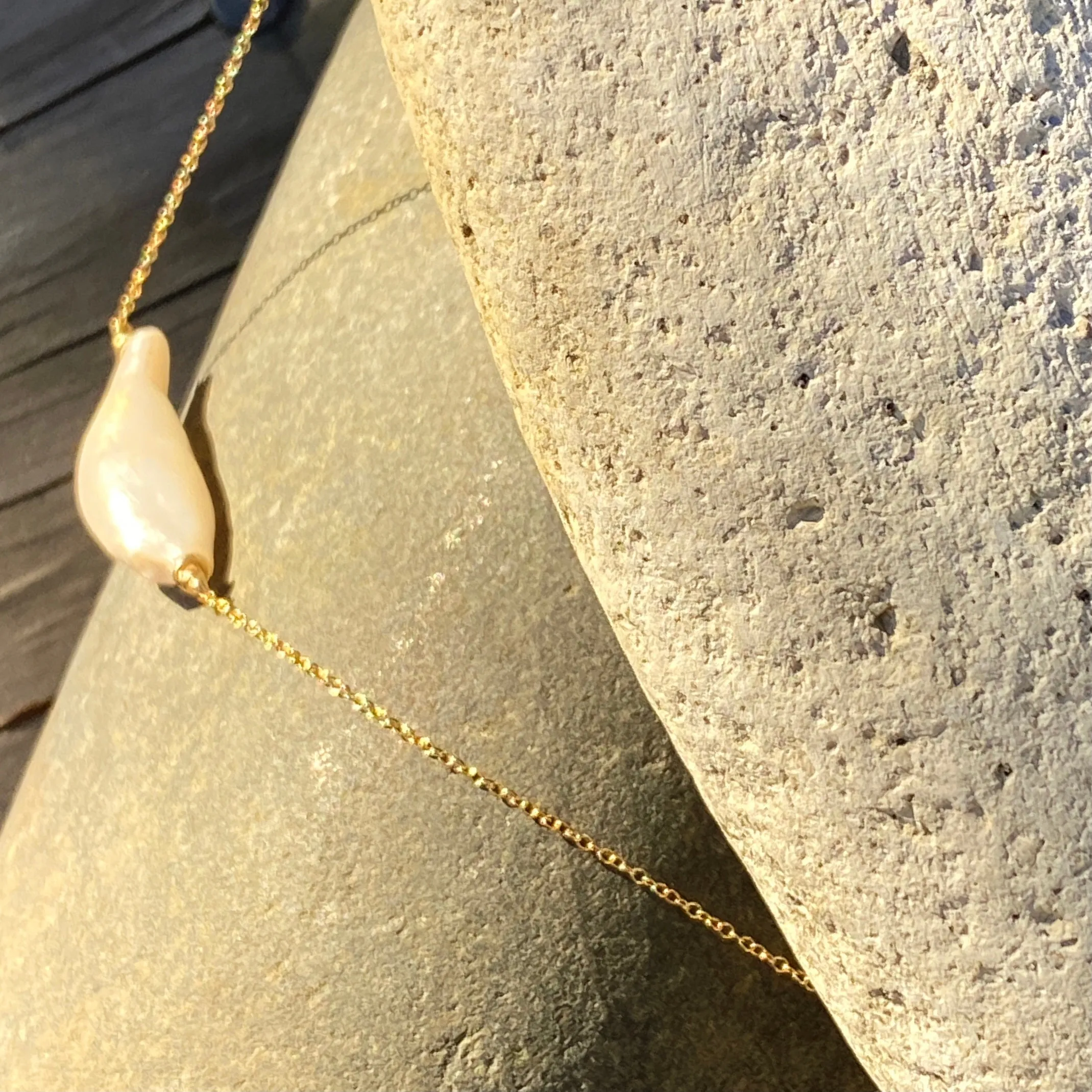 Biwa Pearl Layering Necklace