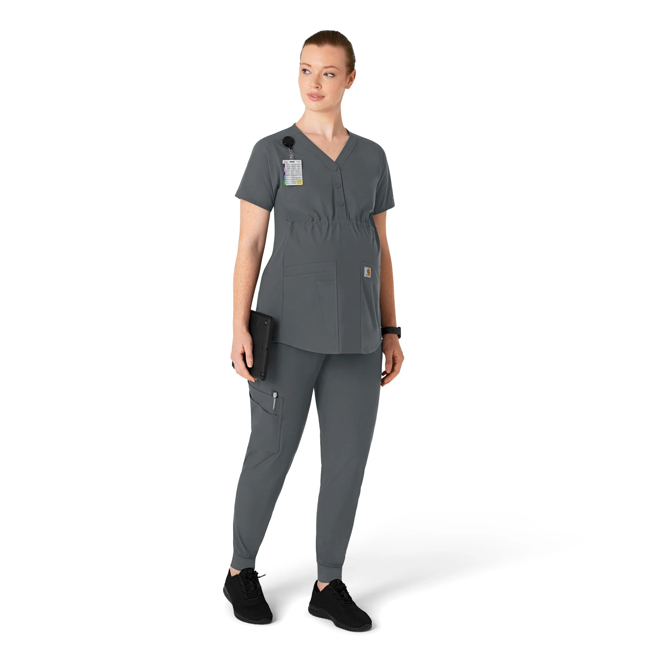 Carhartt Force Essentials Women's Maternity Jogger Scrub Pant - Pewter