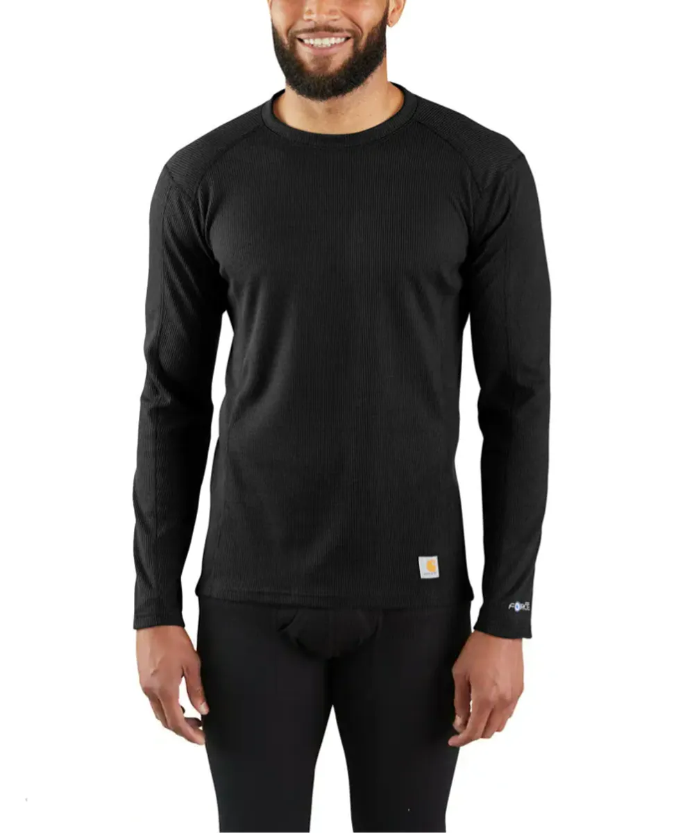 Carhartt Men's Force Midweight Waffle Base Layer Top - Black