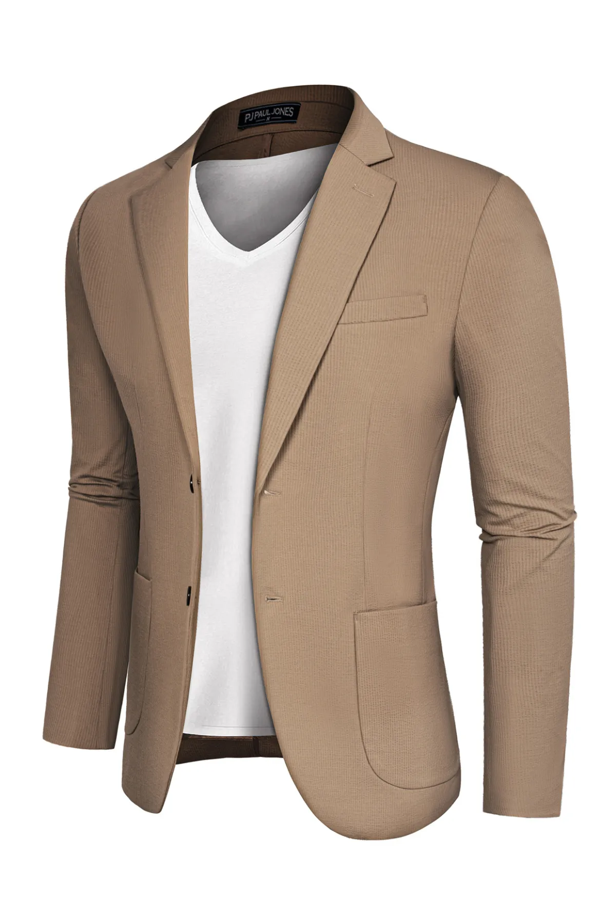 Casual Knit Blazer for Men Two Buttons Lightweight Business Sport Coat