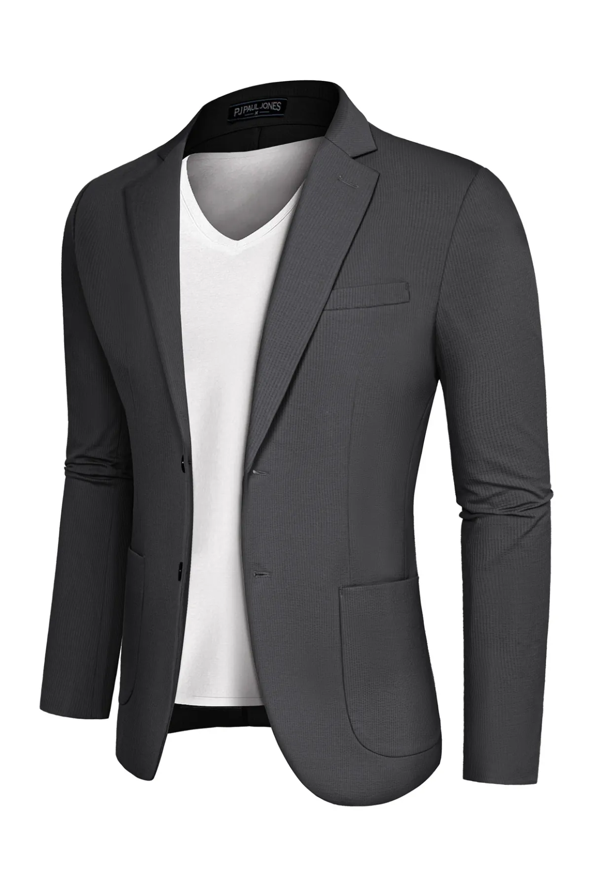 Casual Knit Blazer for Men Two Buttons Lightweight Business Sport Coat