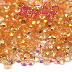 Champagne AB Transparent Jelly Resin Round Flat Back Loose Rhinestones