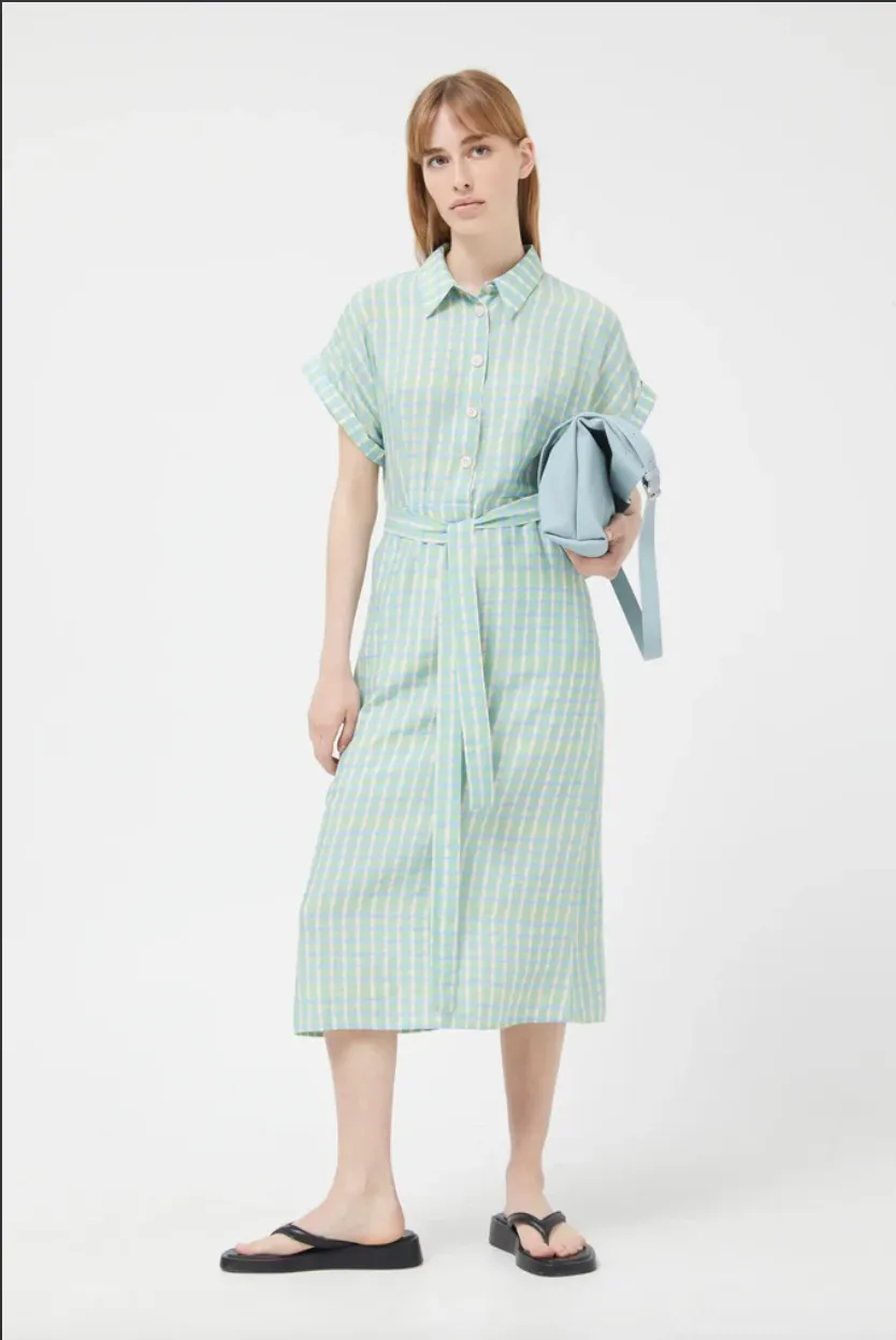 Checked Midi Dress