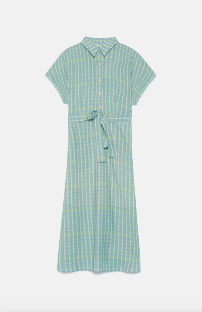 Checked Midi Dress